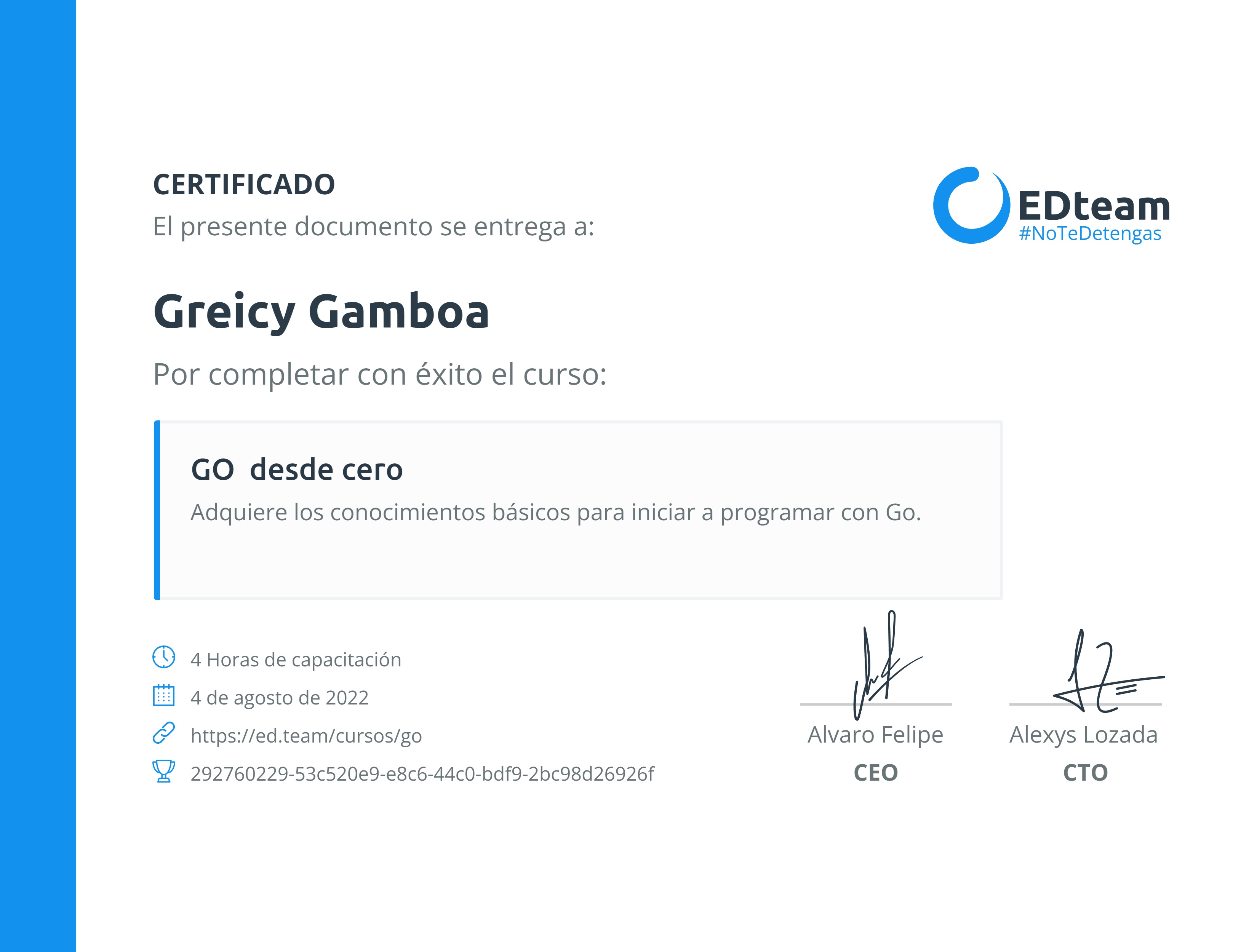 Certificado de curso