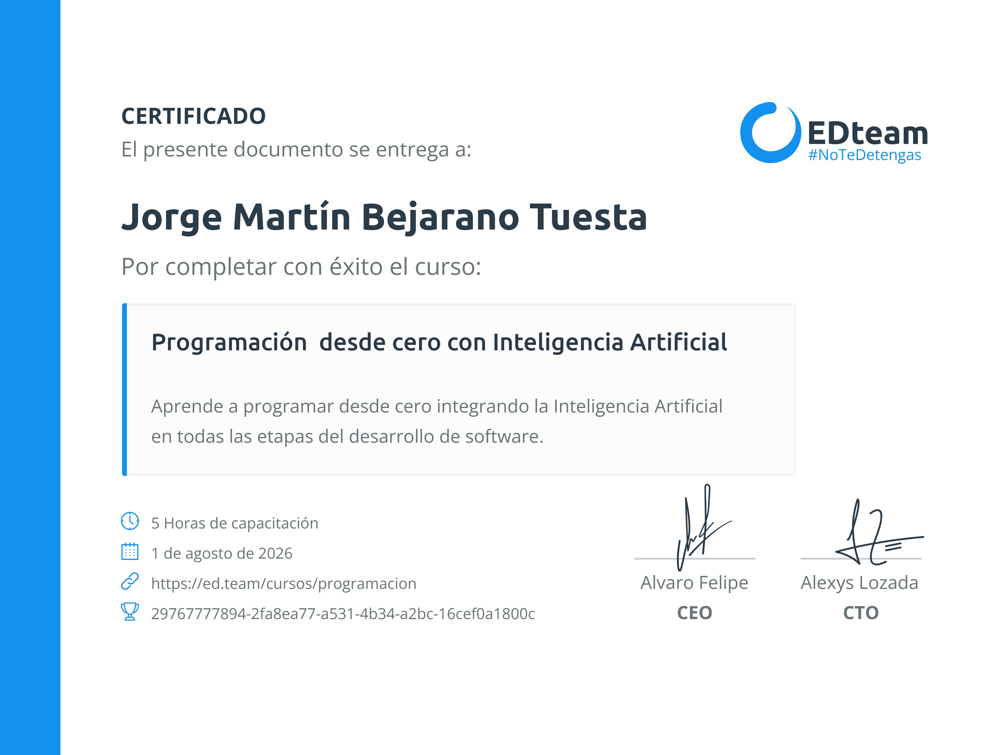 Certificado de curso