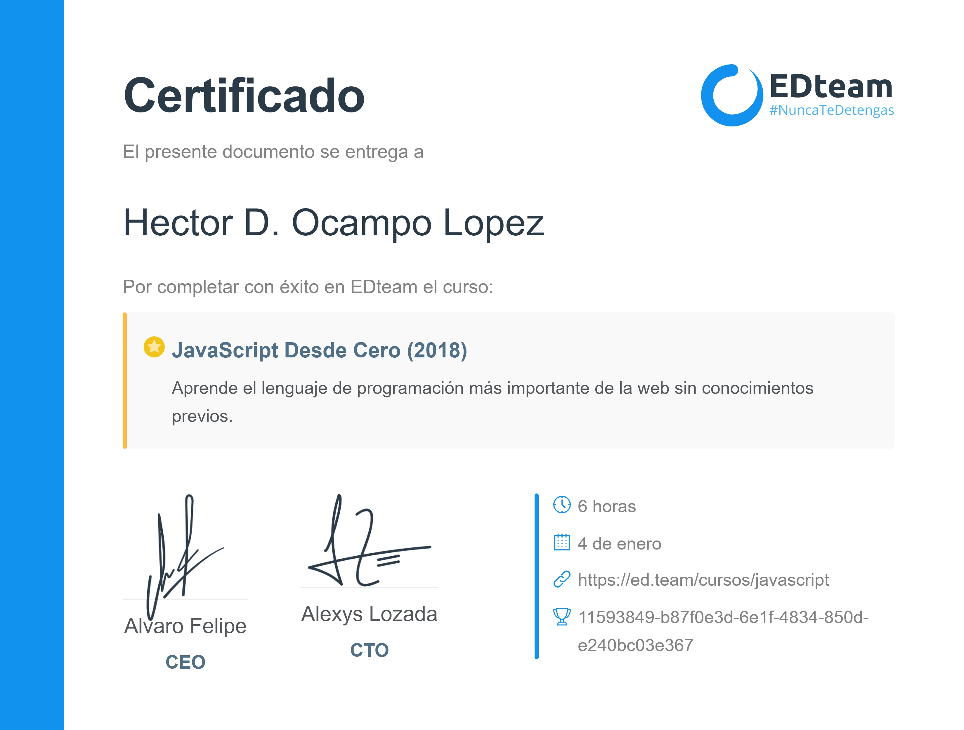 Certificado de curso