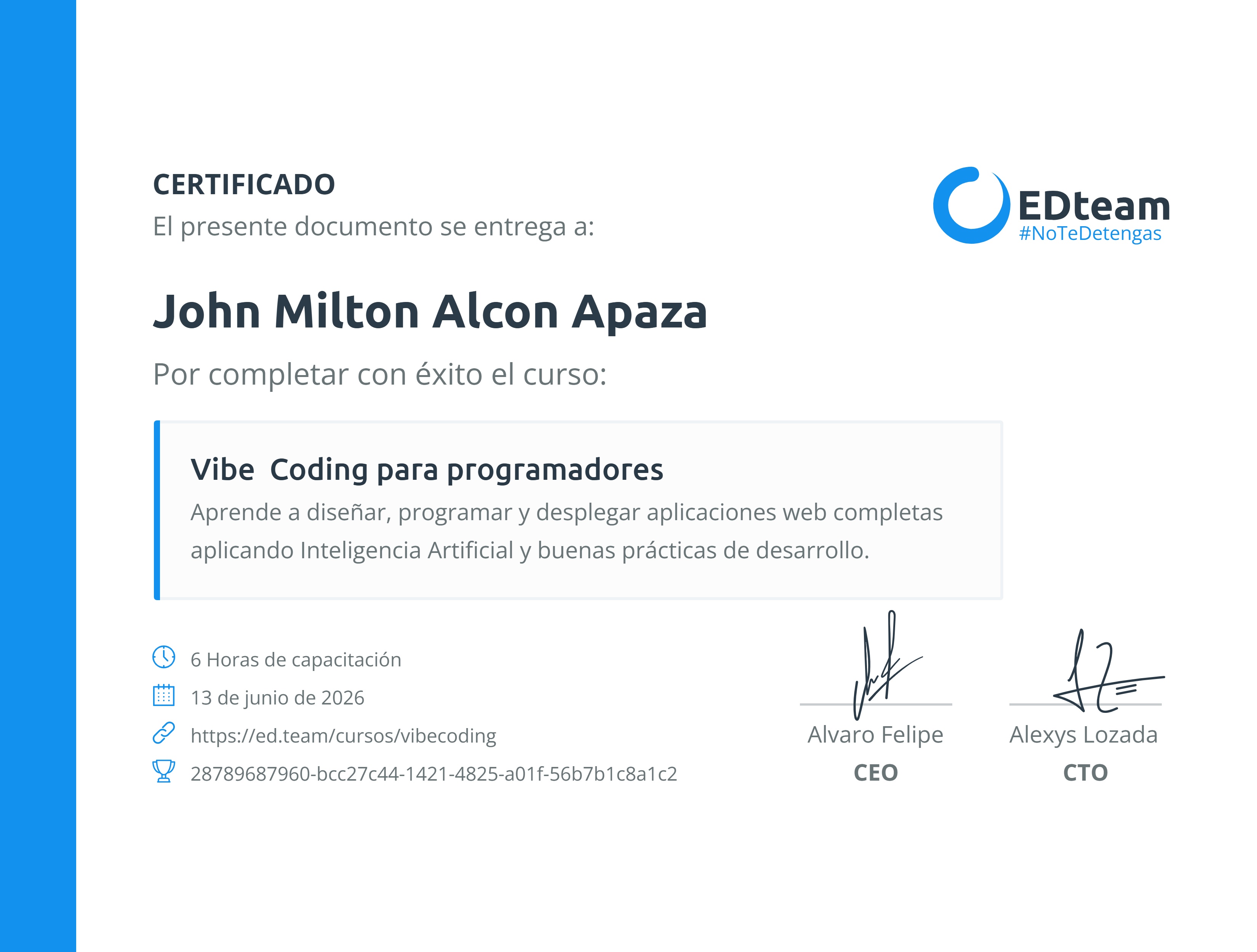 Certificado de curso