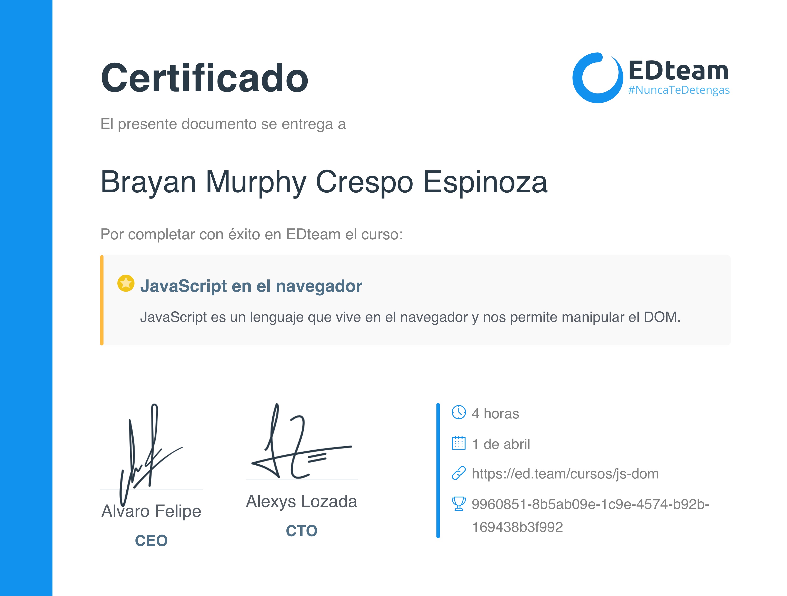 Certificado de curso