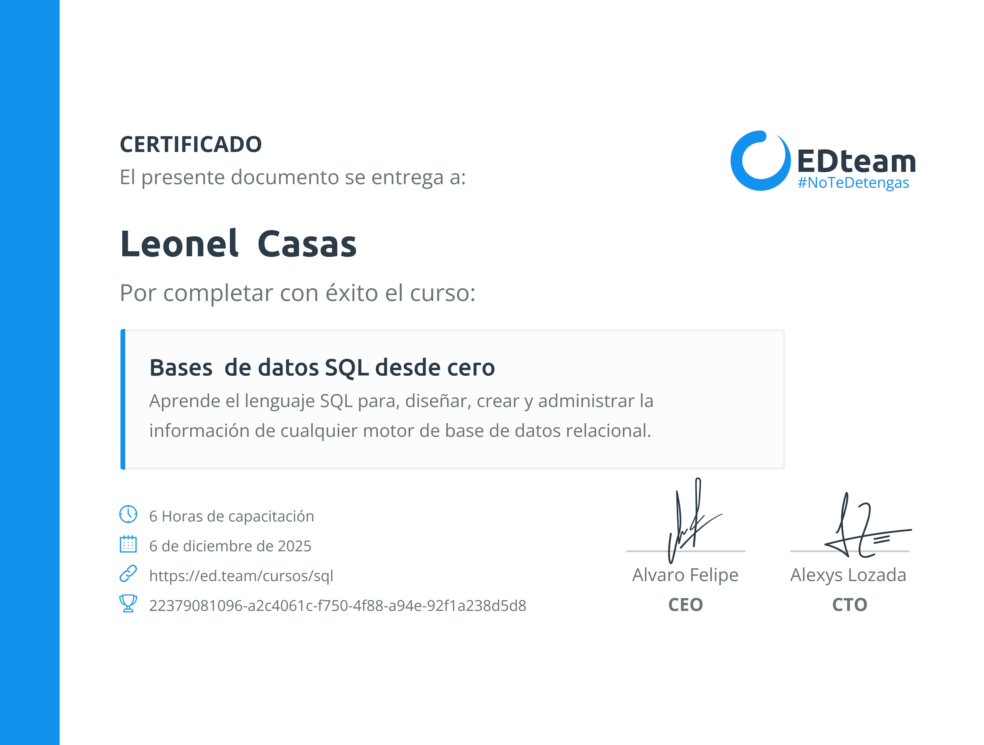 Certificado de curso