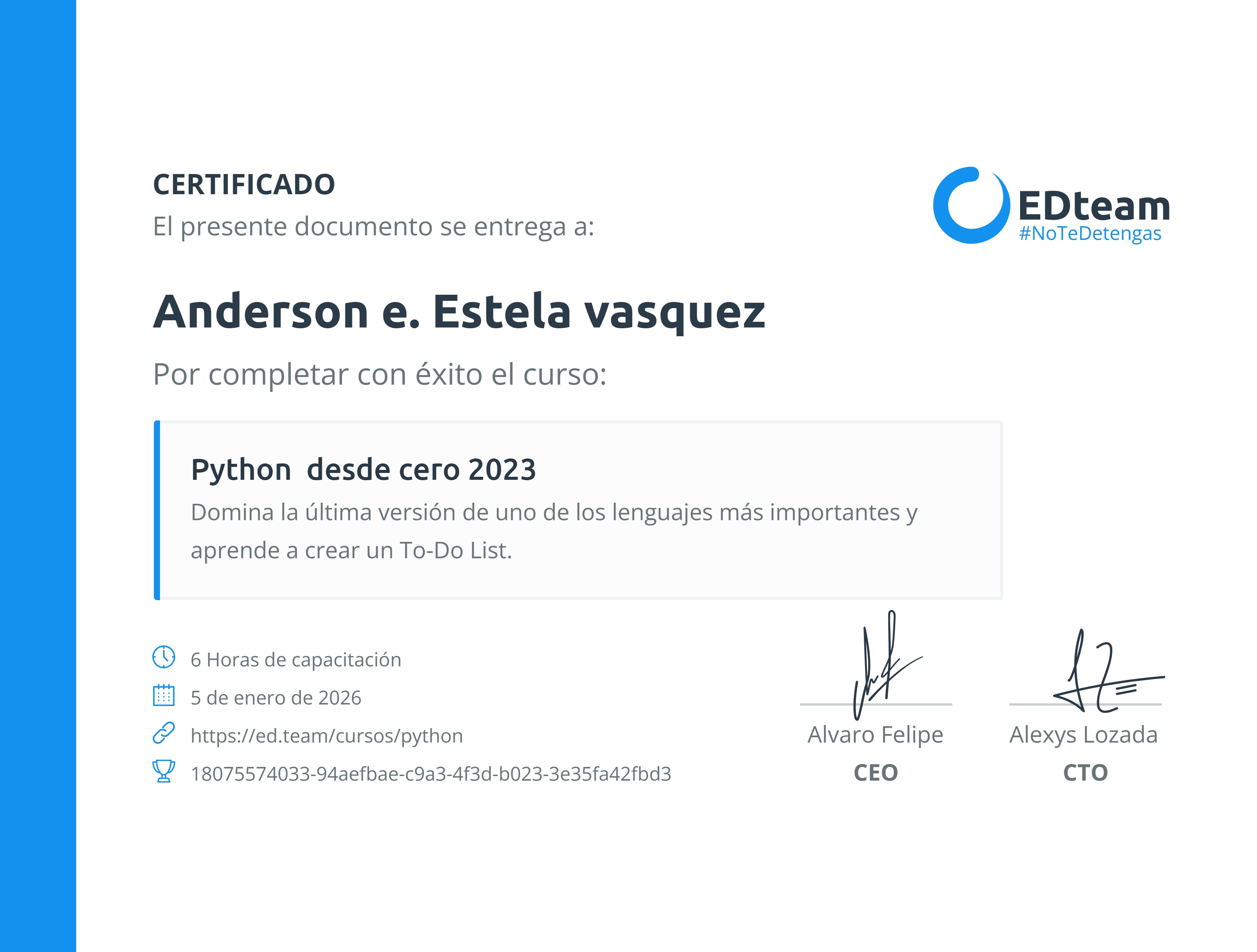Certificado de curso