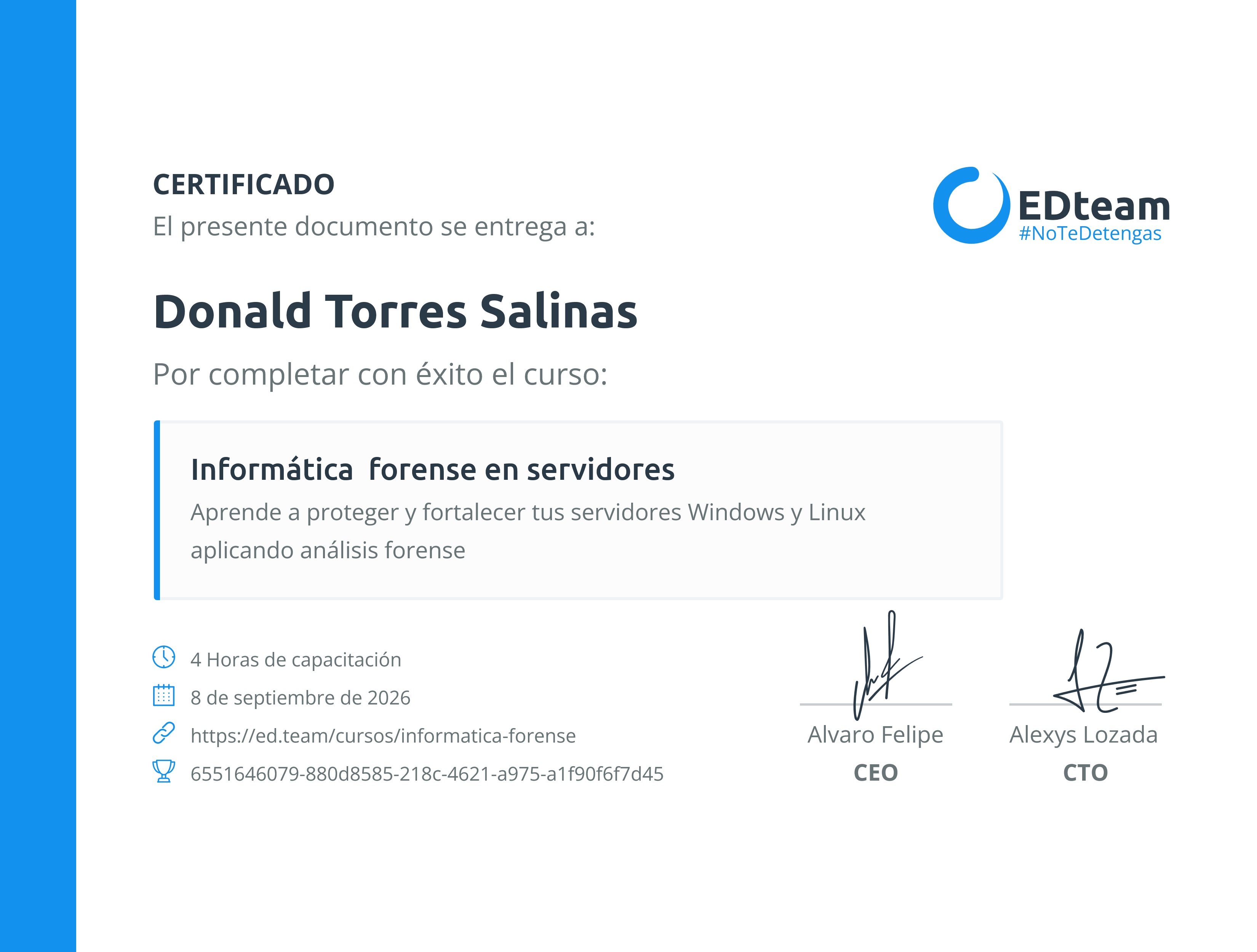Certificado de curso