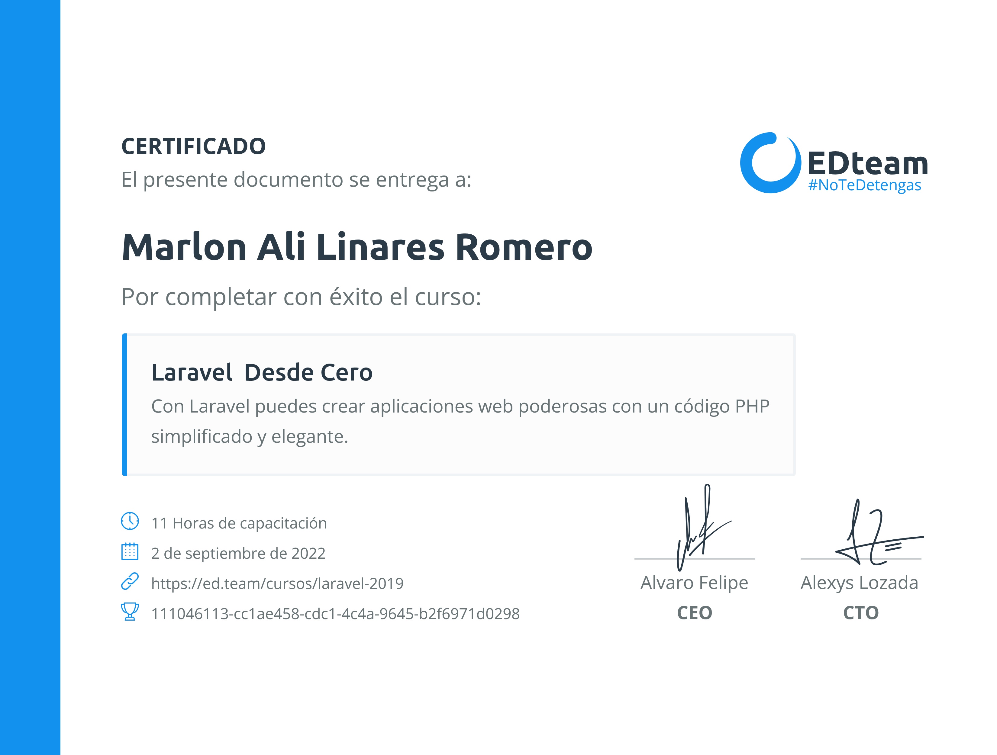 Certificado de curso