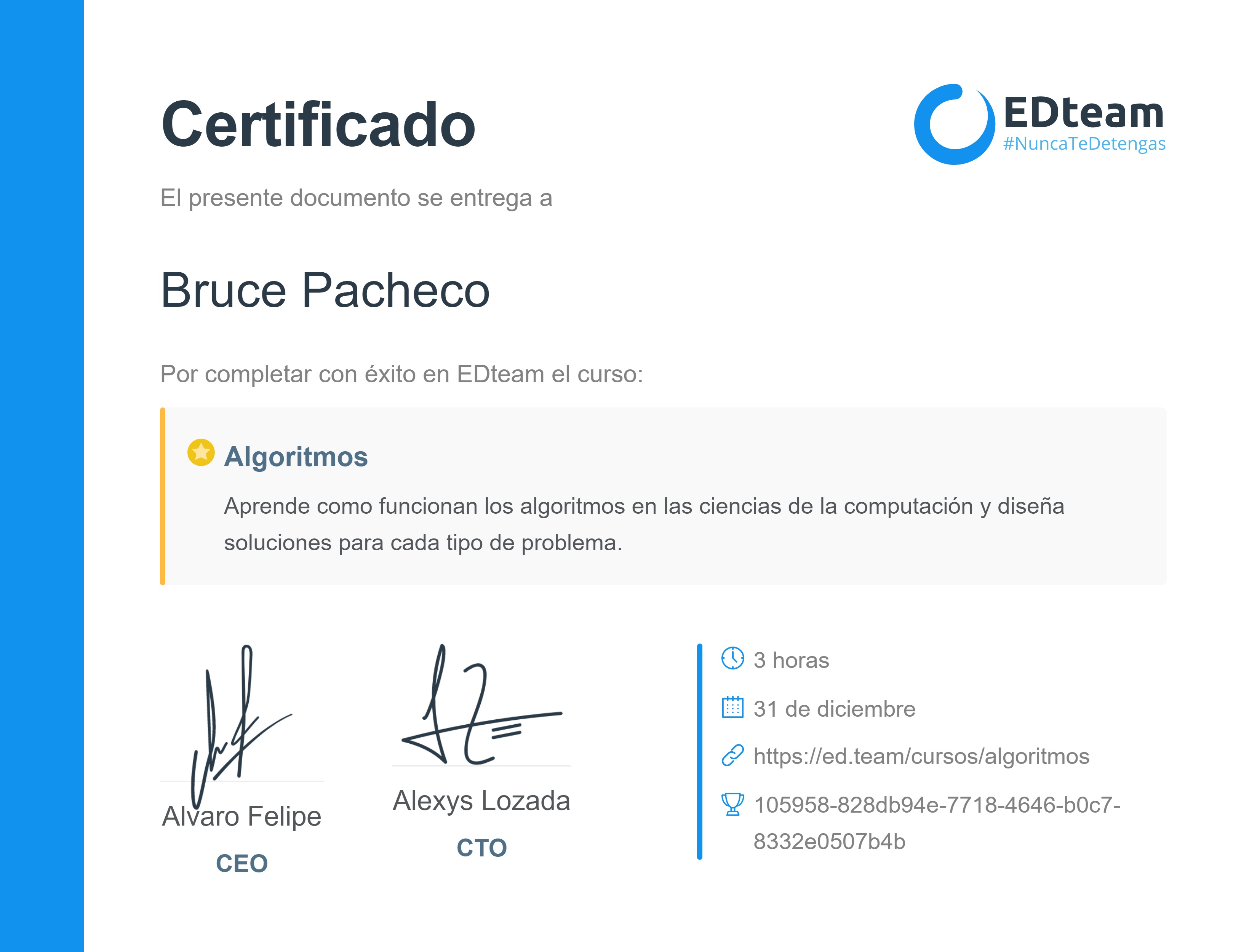 Certificado de curso