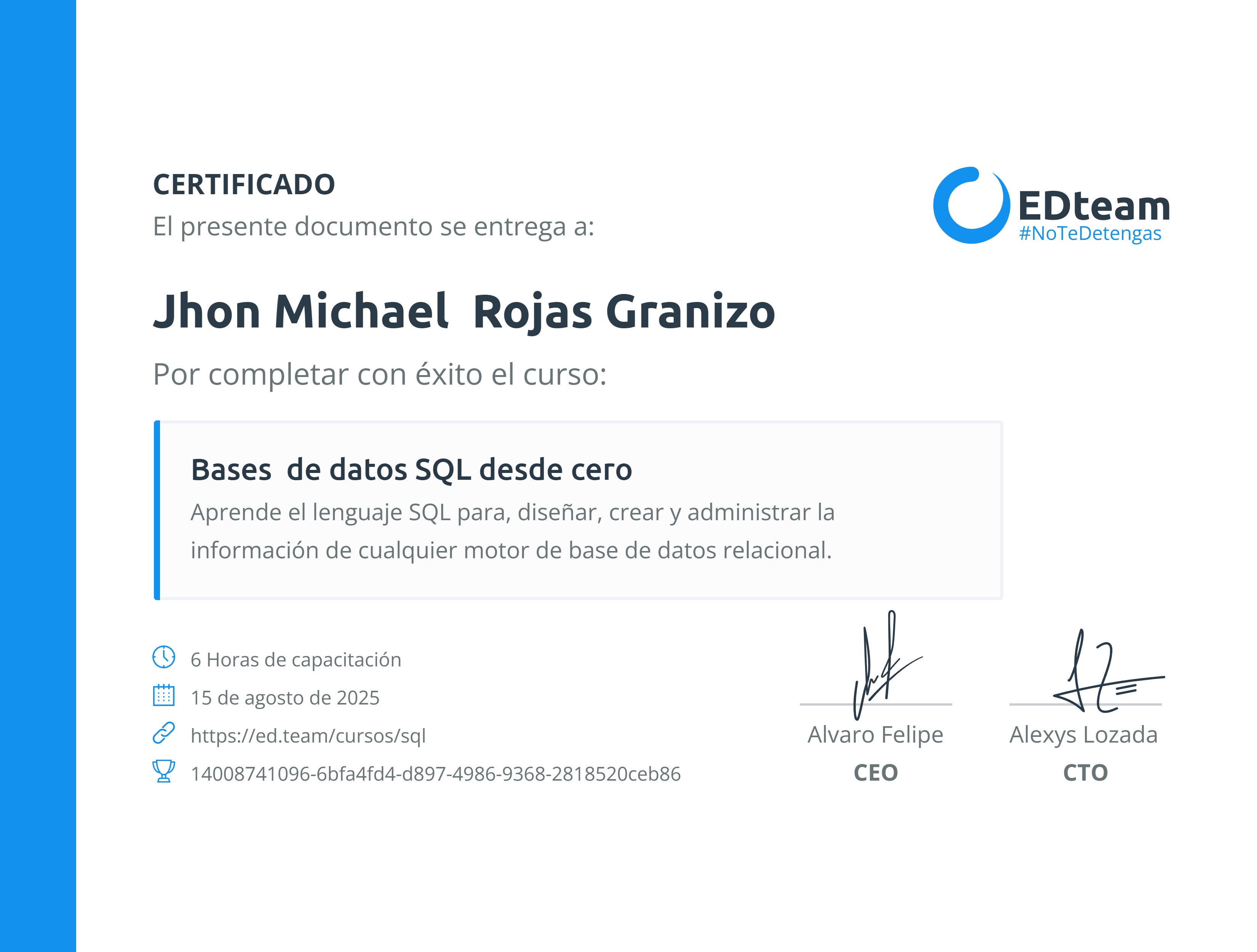 Certificado de curso