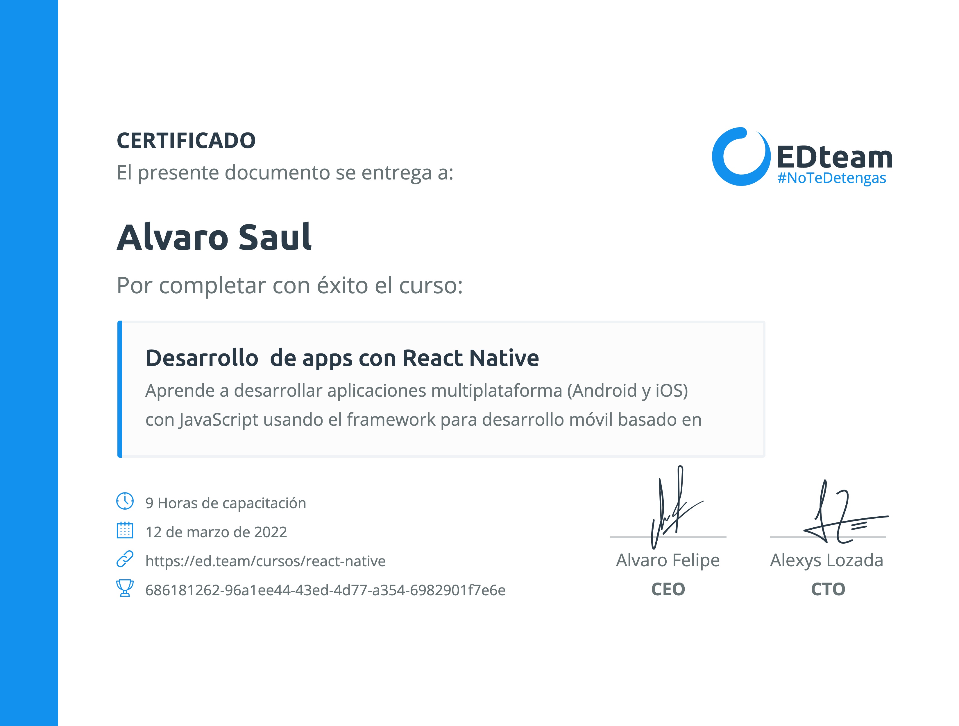 Certificado de curso