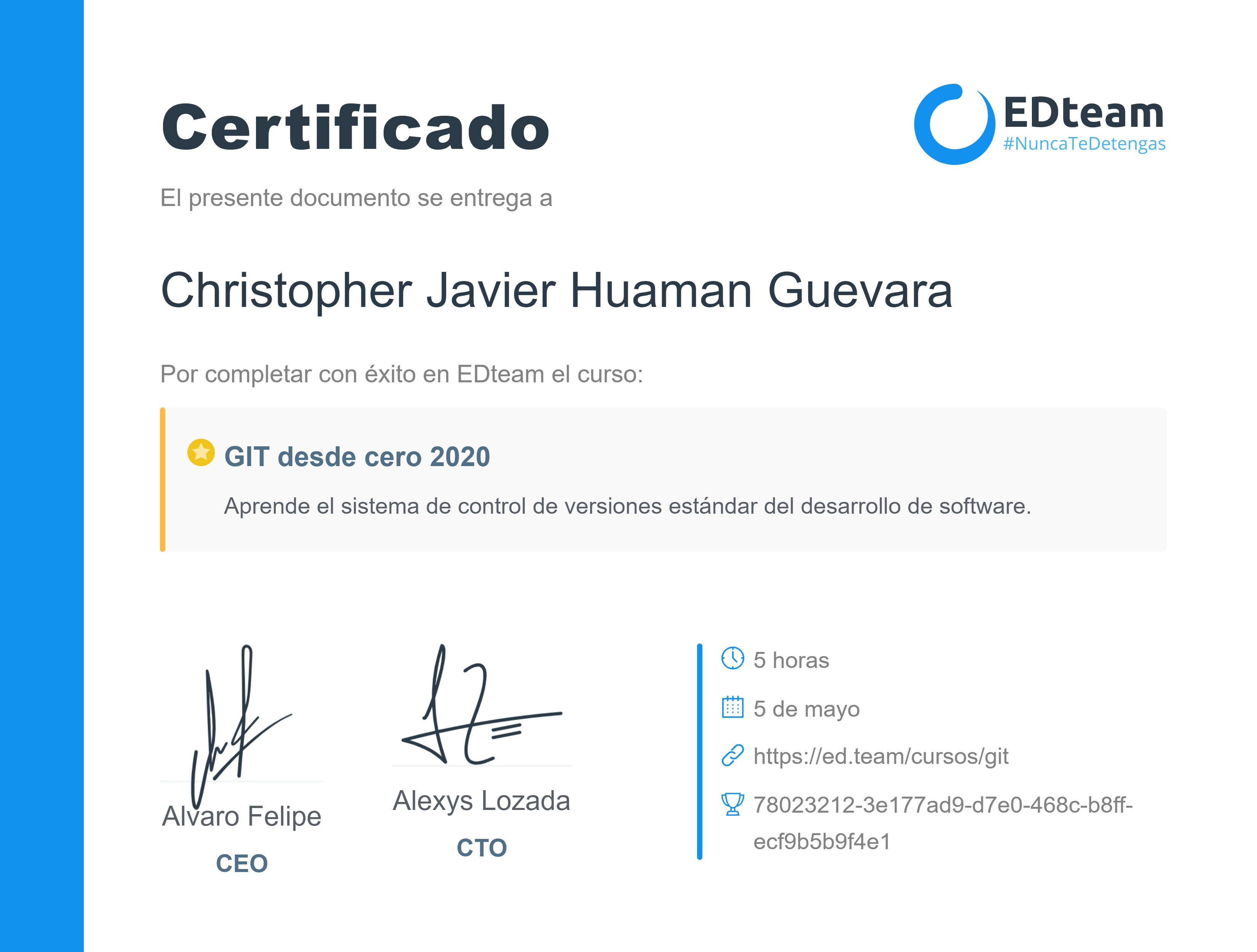Certificado de curso