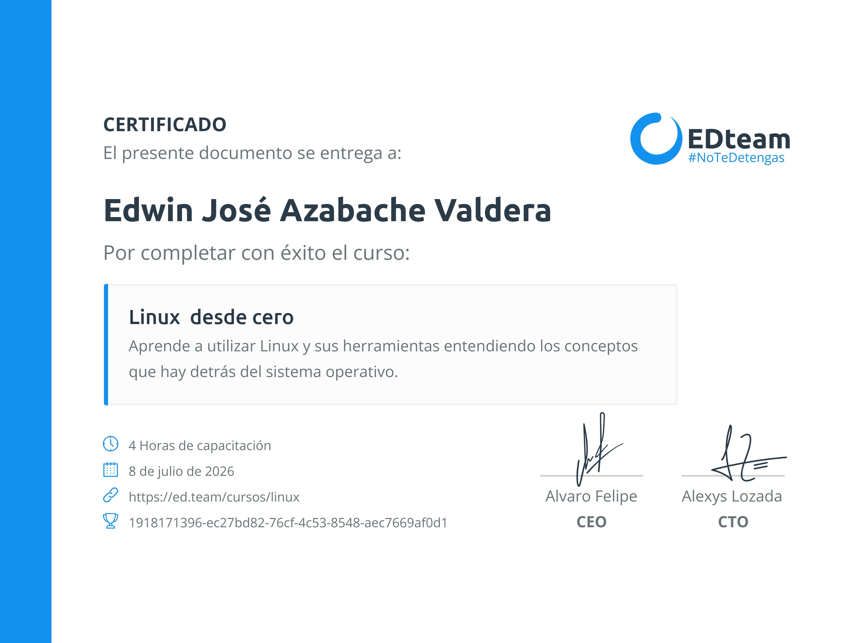 Certificado de curso
