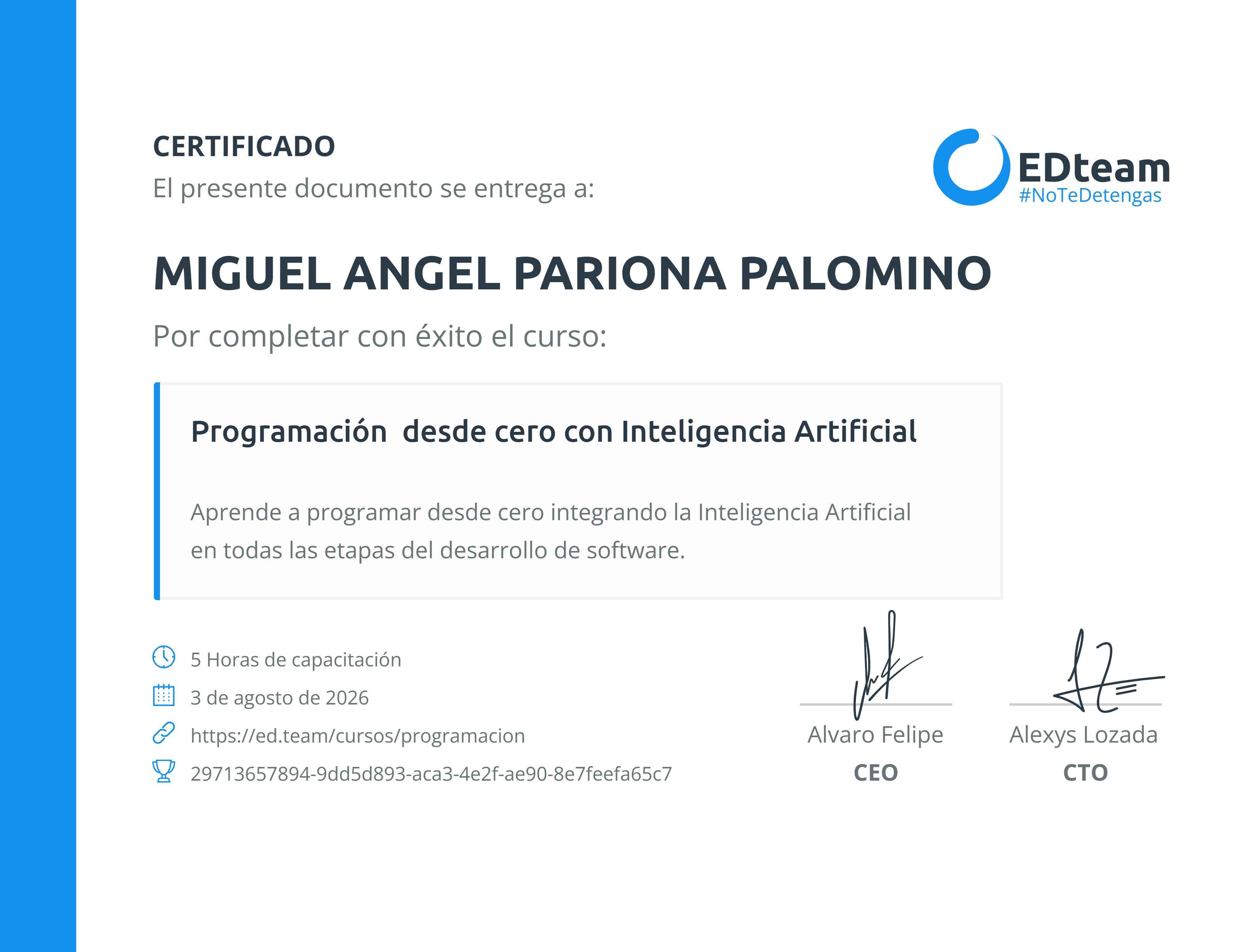 Certificado de curso