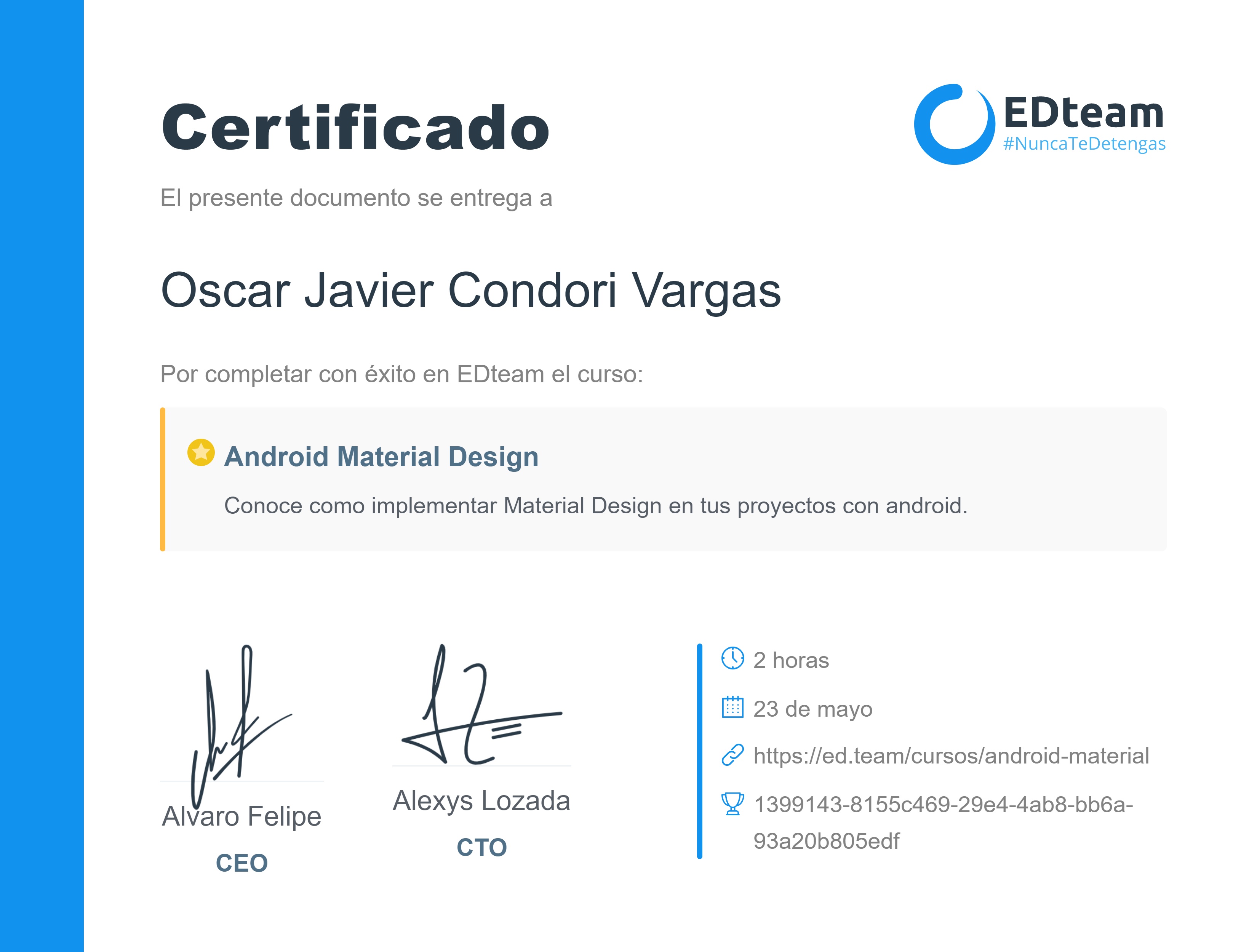 Certificado de curso