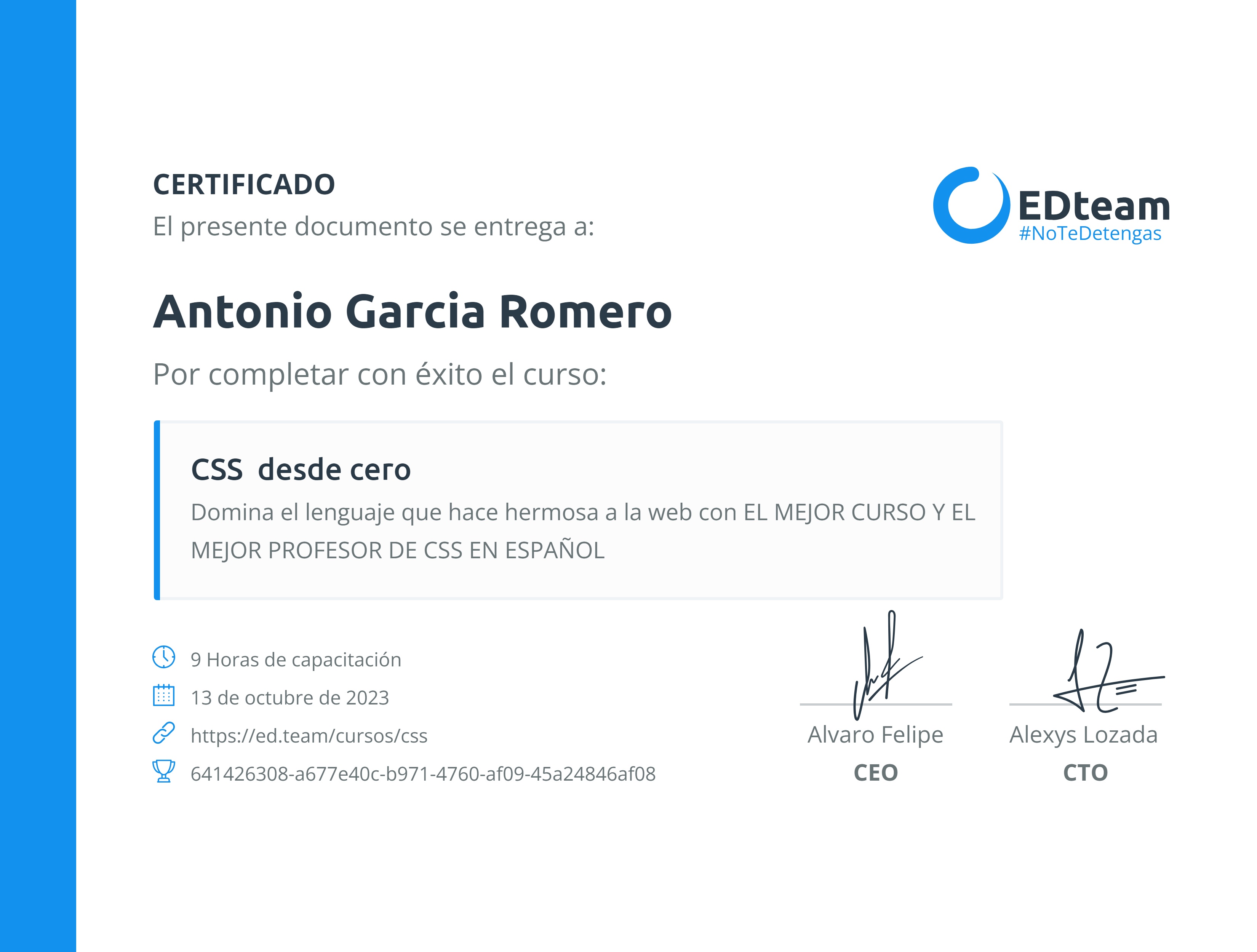 Certificado de curso