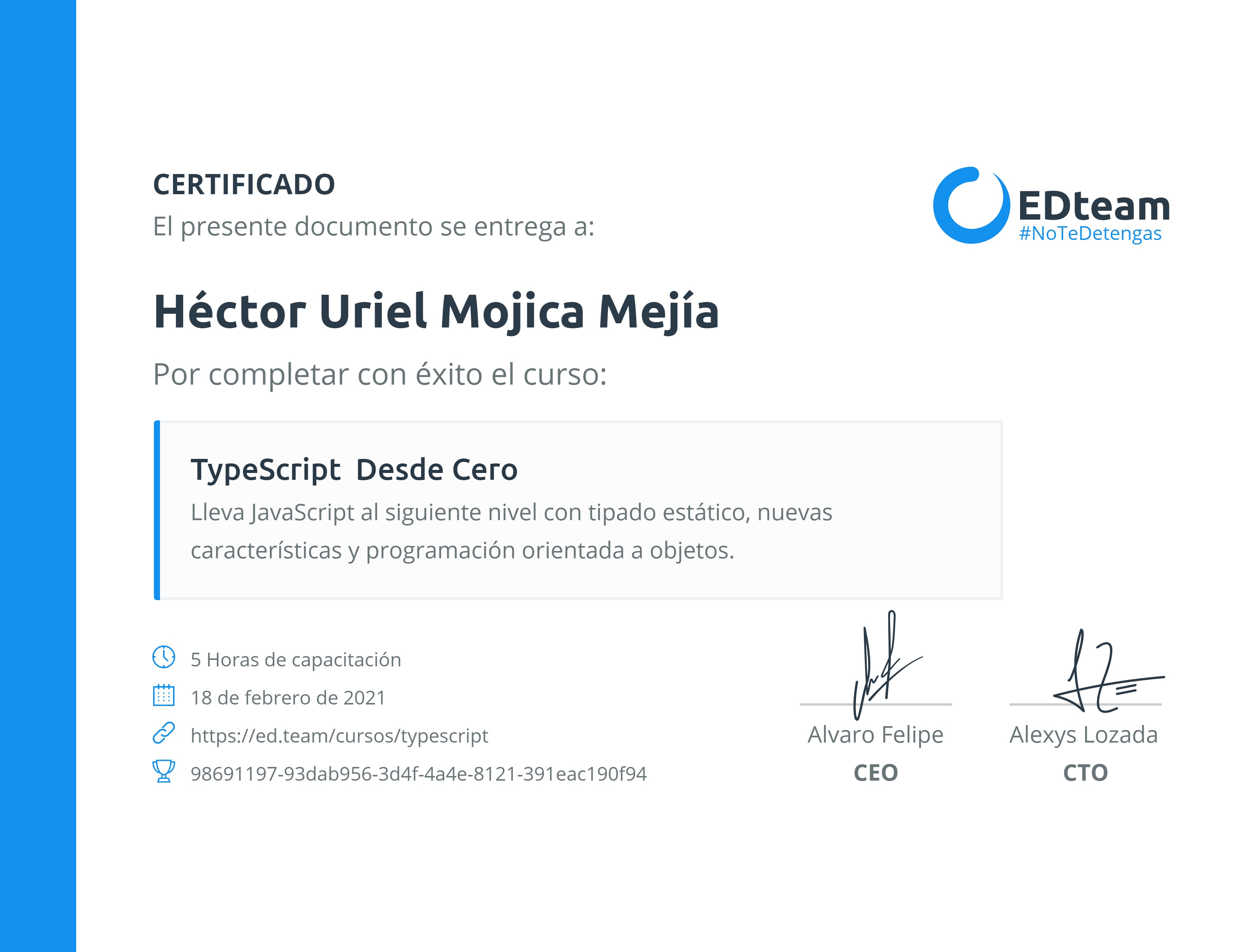 Certificado de curso