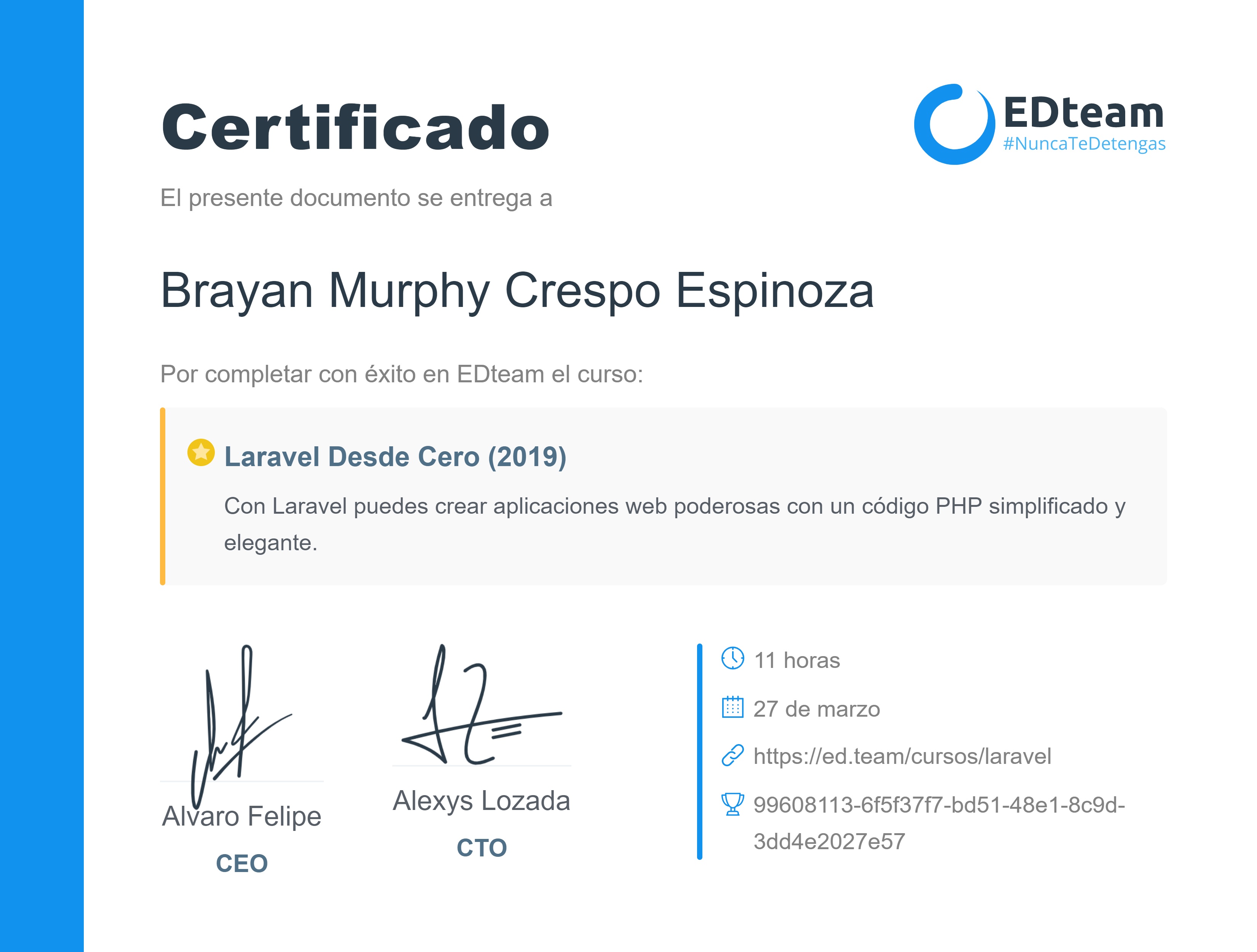 Certificado de curso