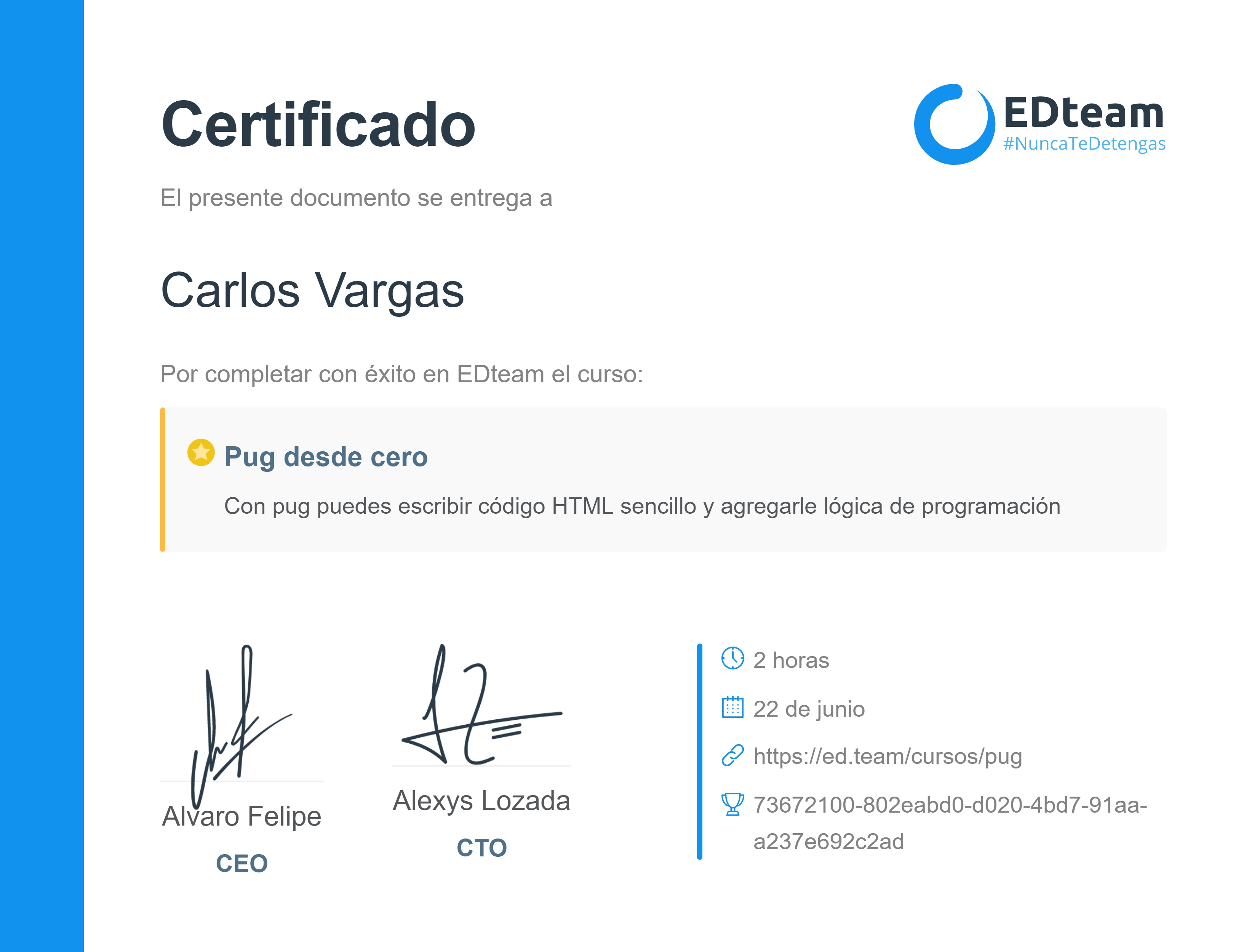 Certificado de curso