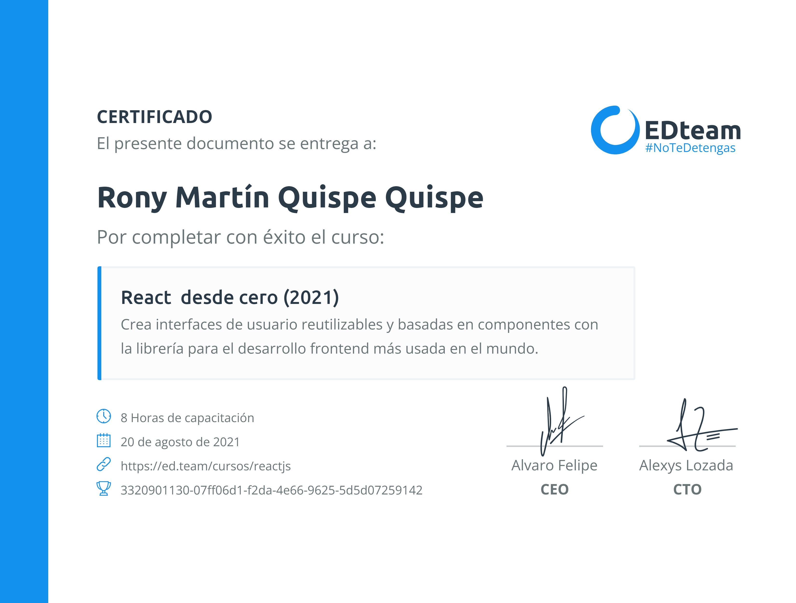 Certificado de curso