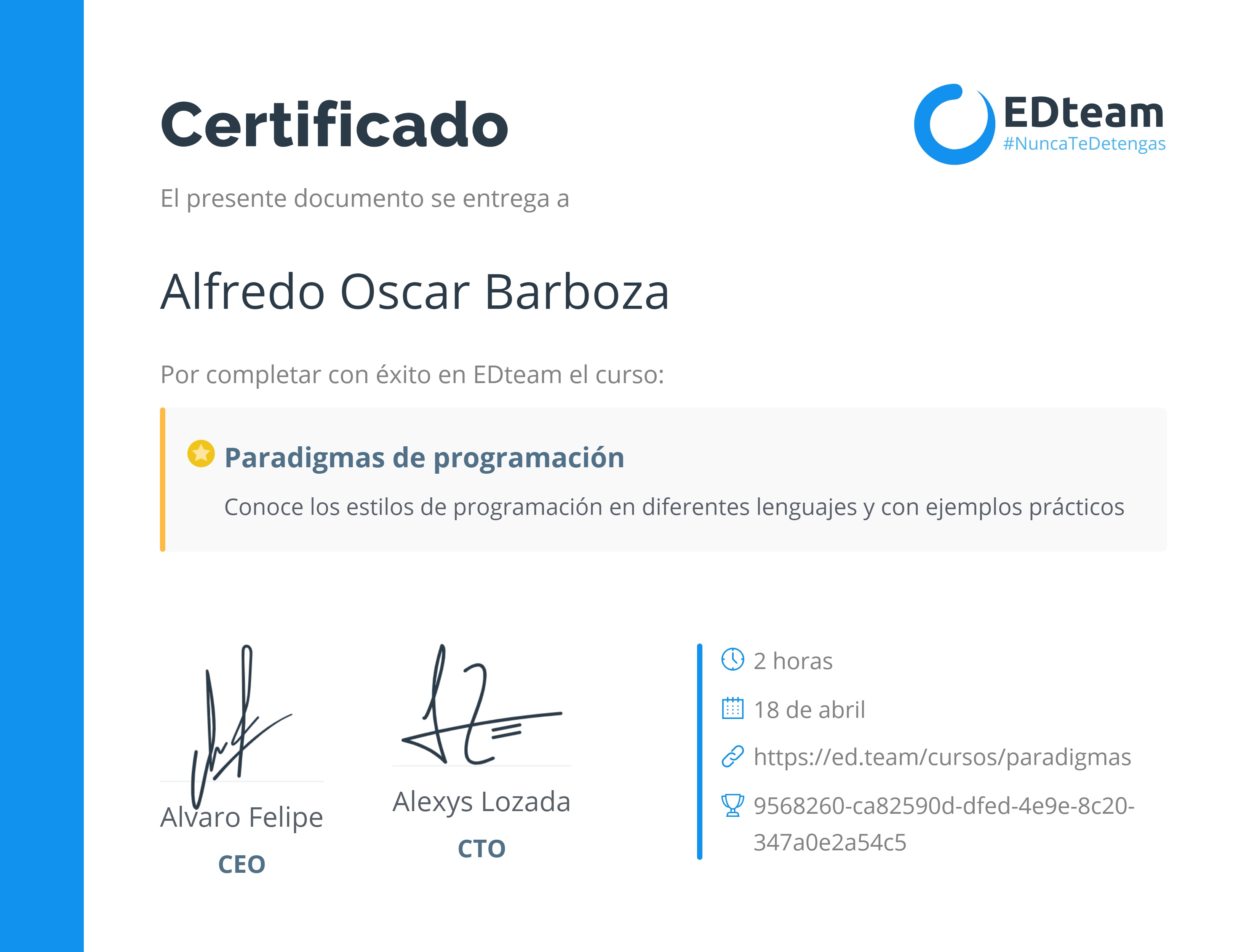 Certificado de curso