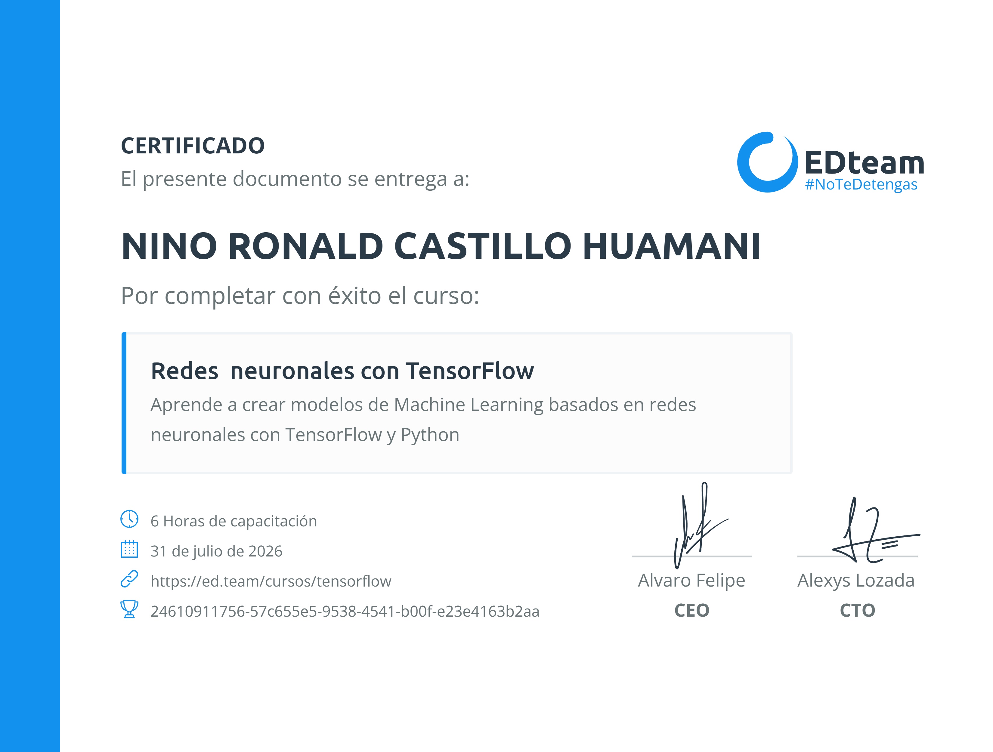 Certificado de curso