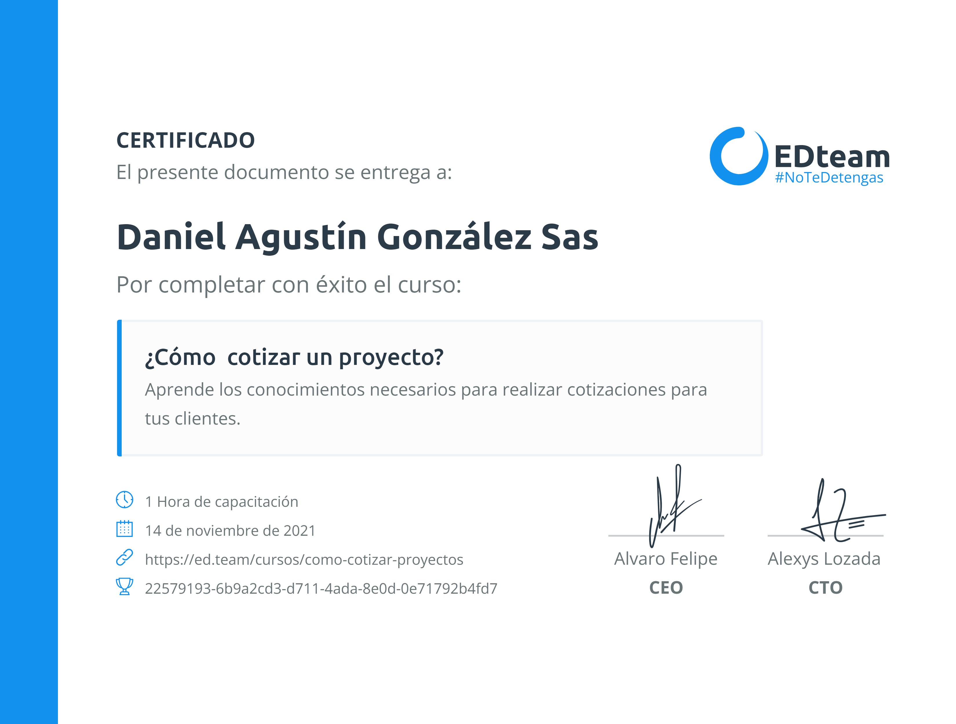 Certificado de curso