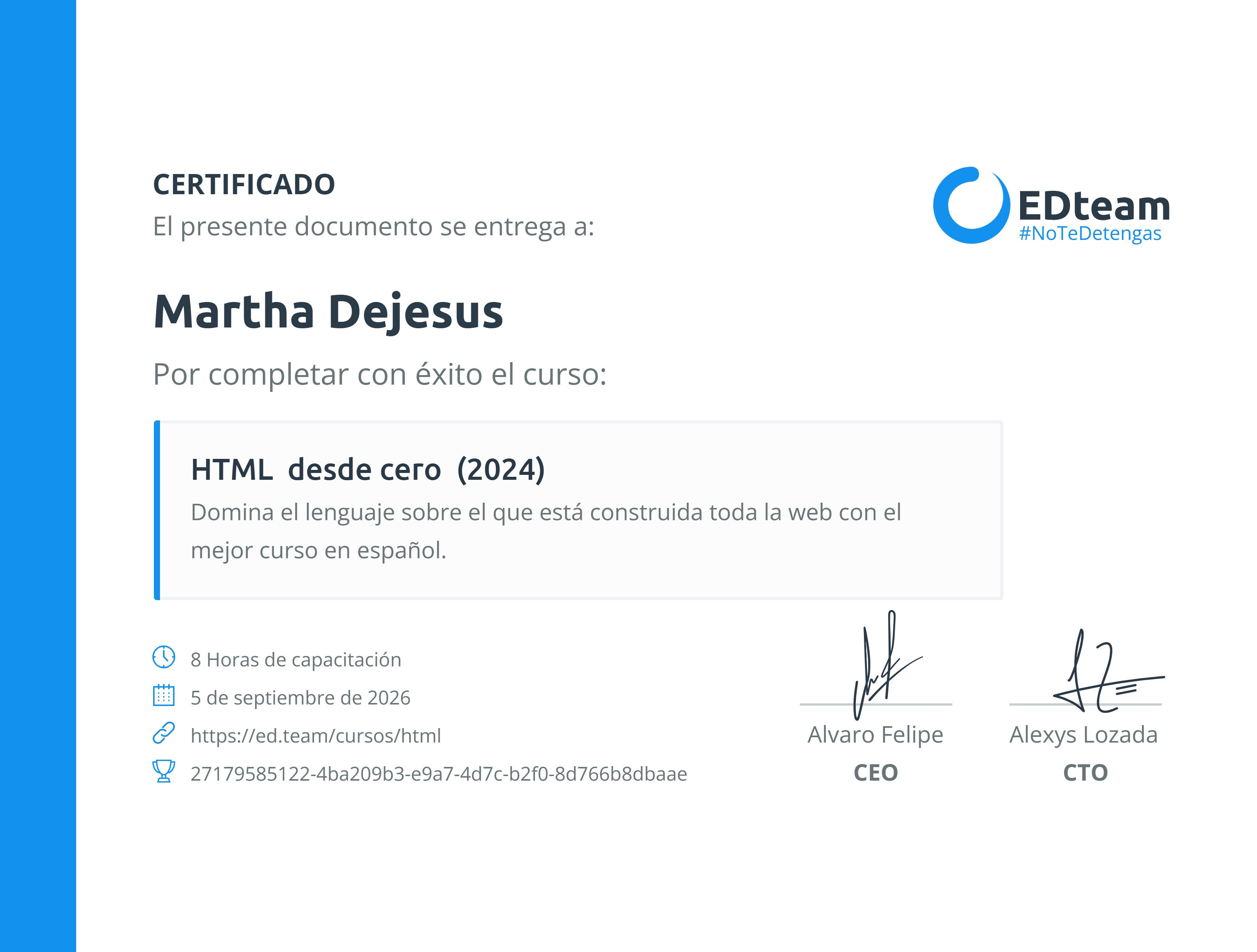 Certificado de curso