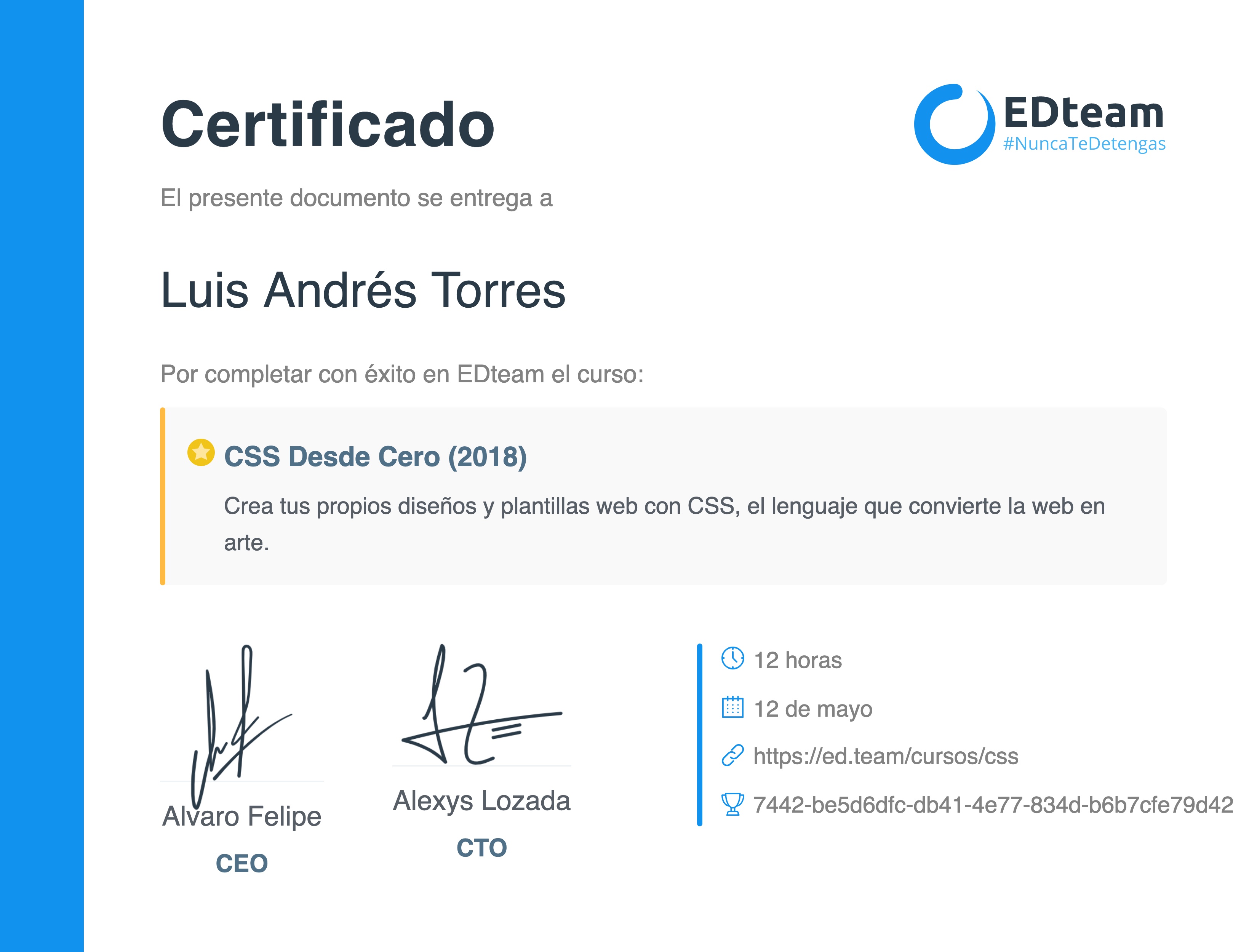 Certificado de curso