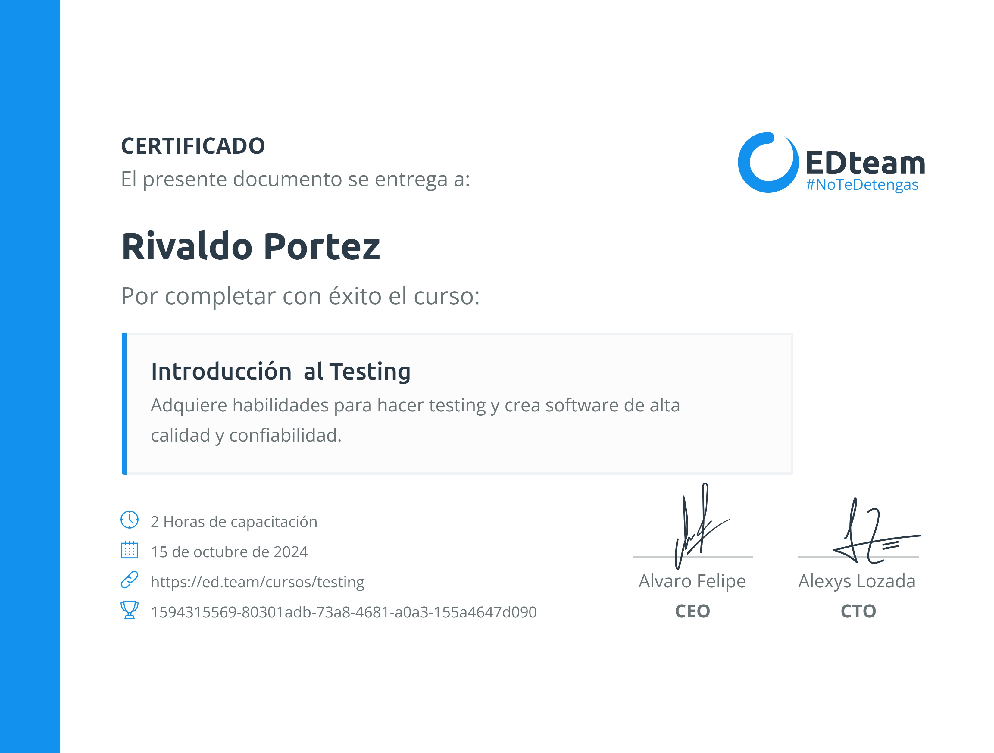 Certificado de curso
