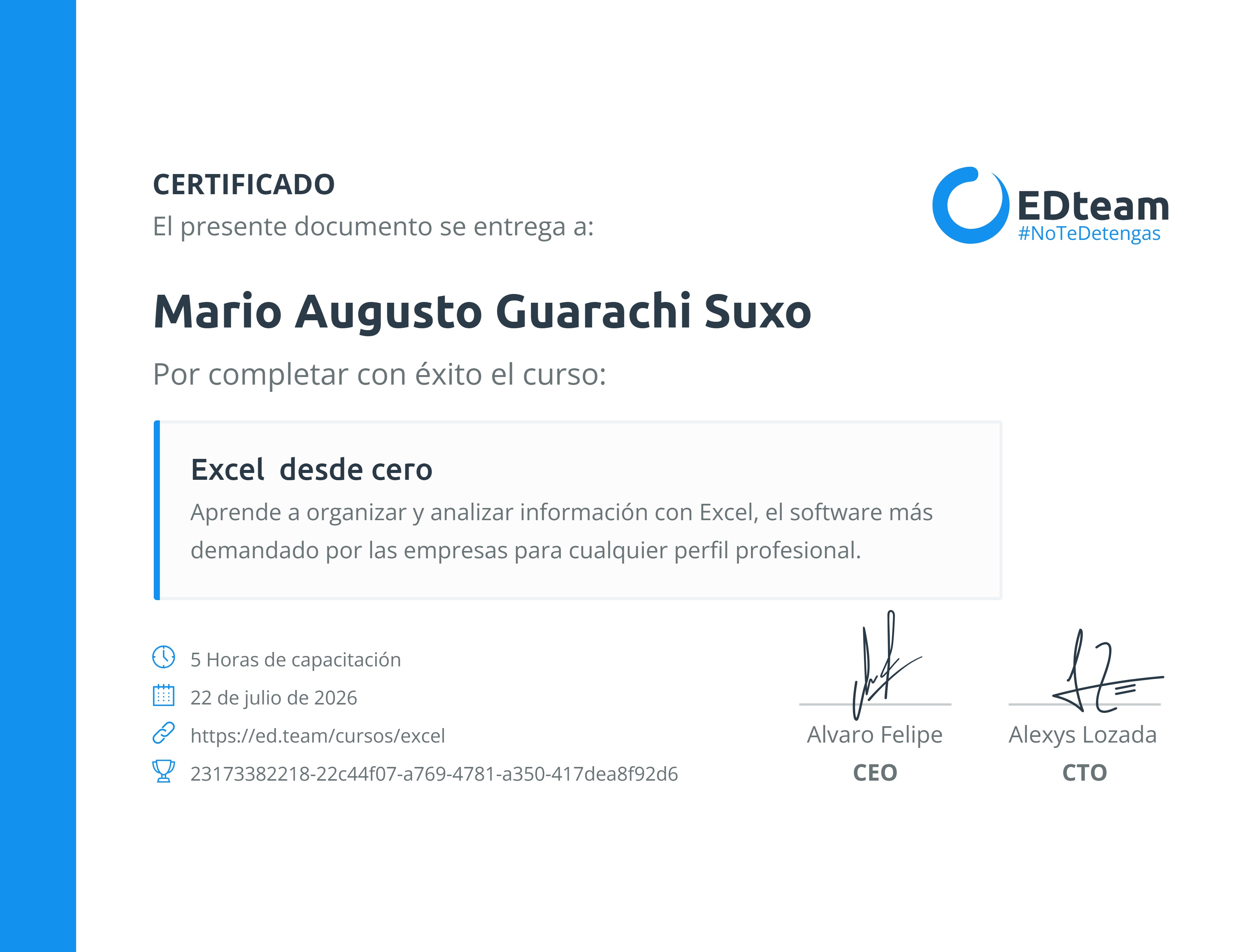 Certificado de curso