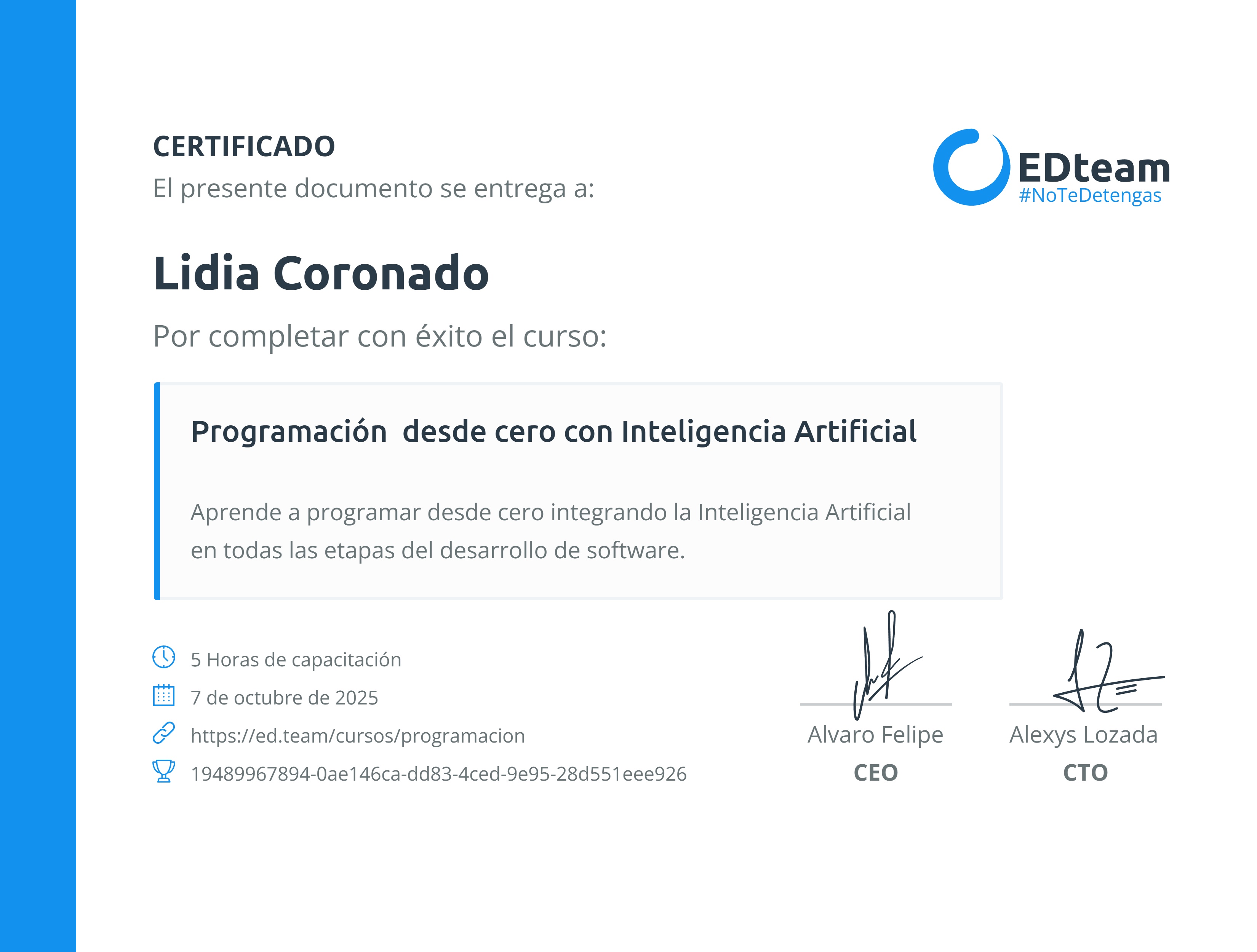 Certificado de curso