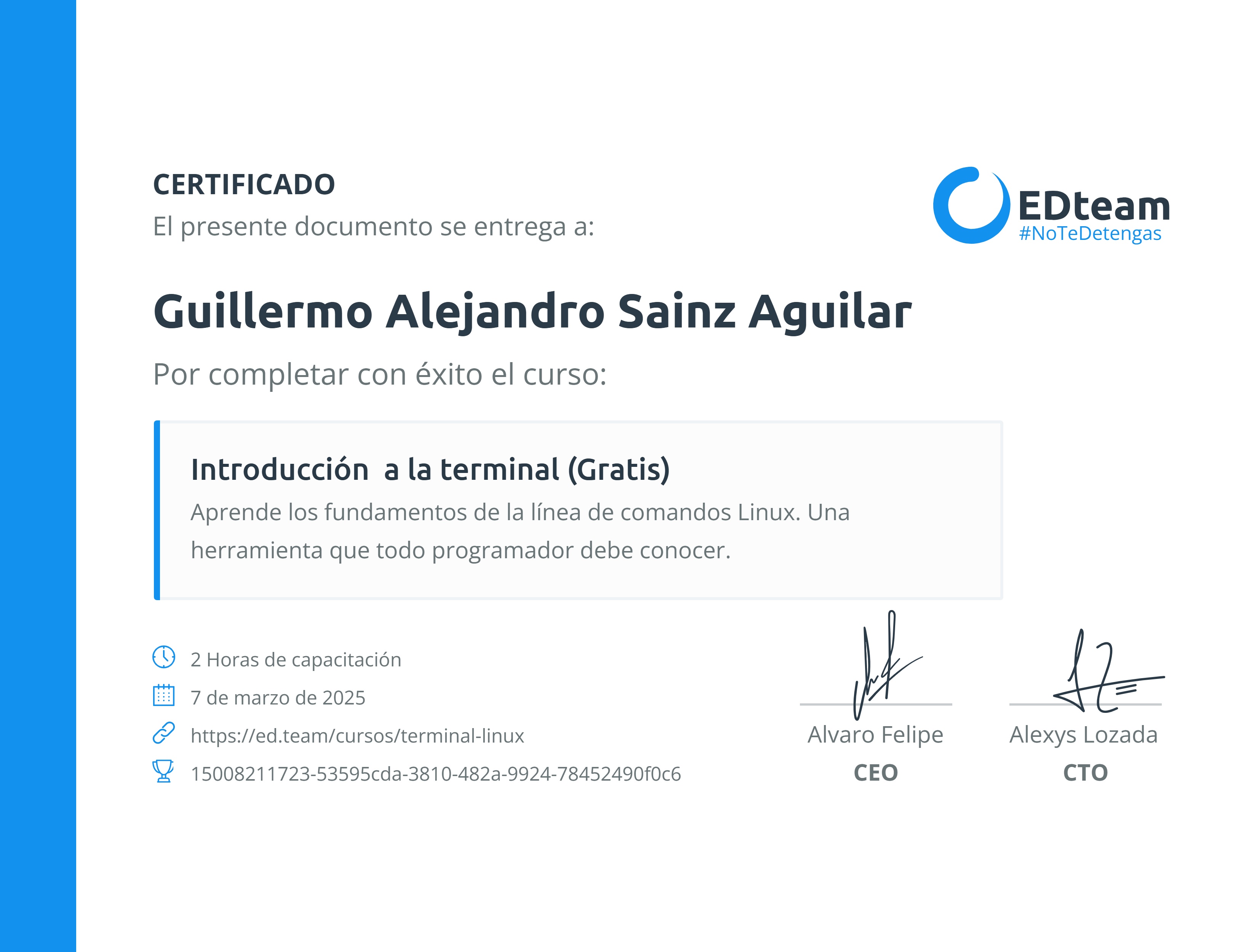 Certificado de curso