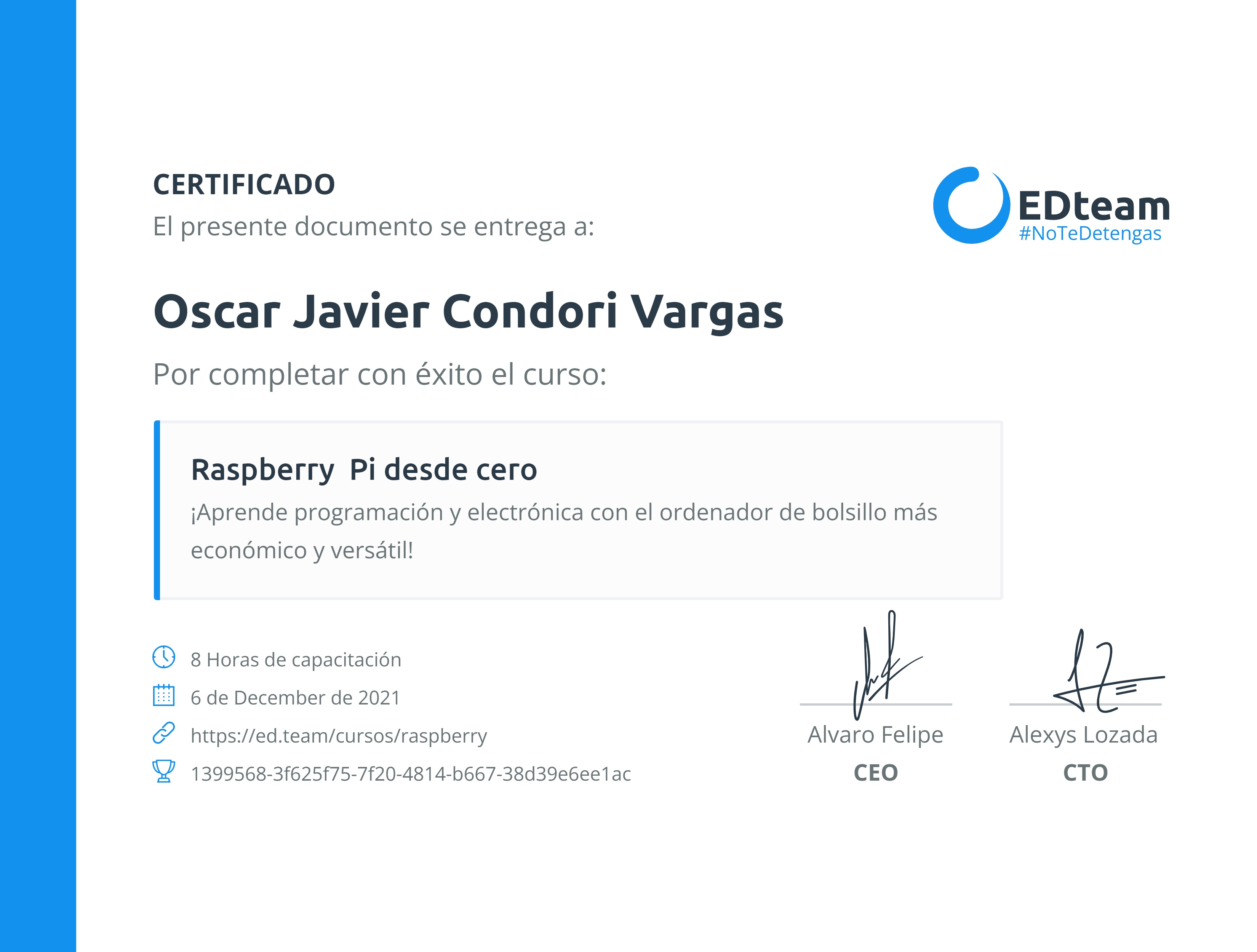 Certificado de curso