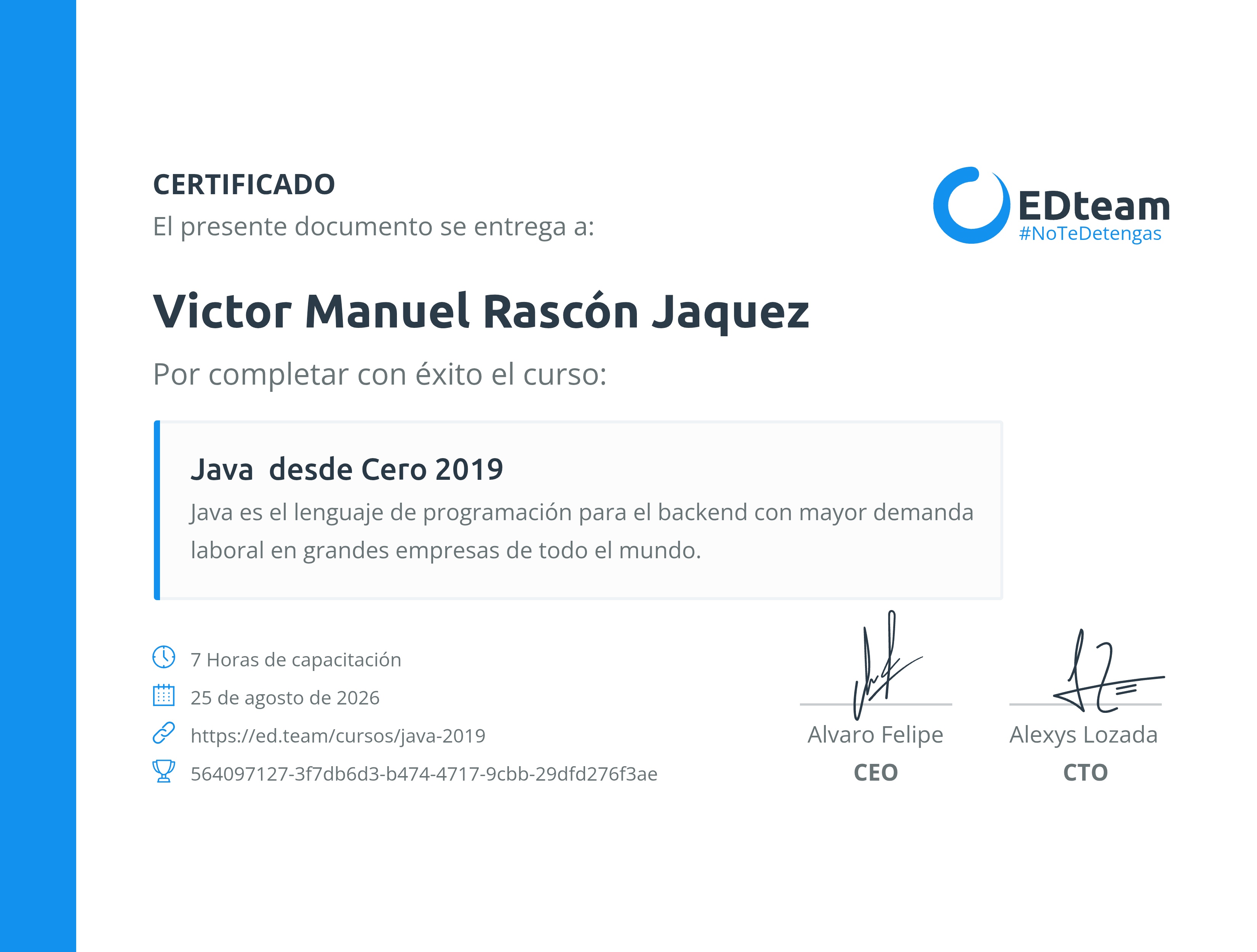 Certificado de curso