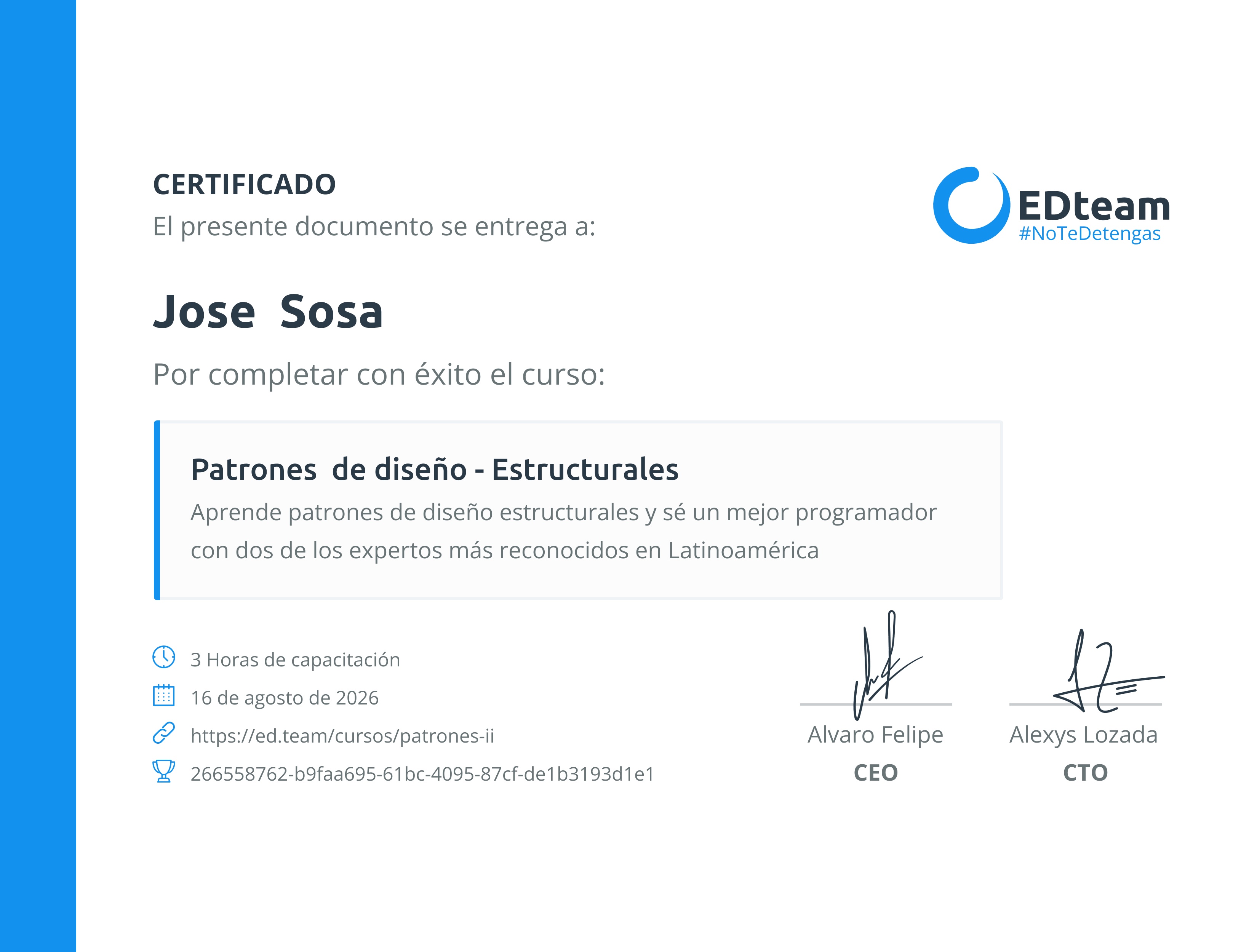 Certificado de curso