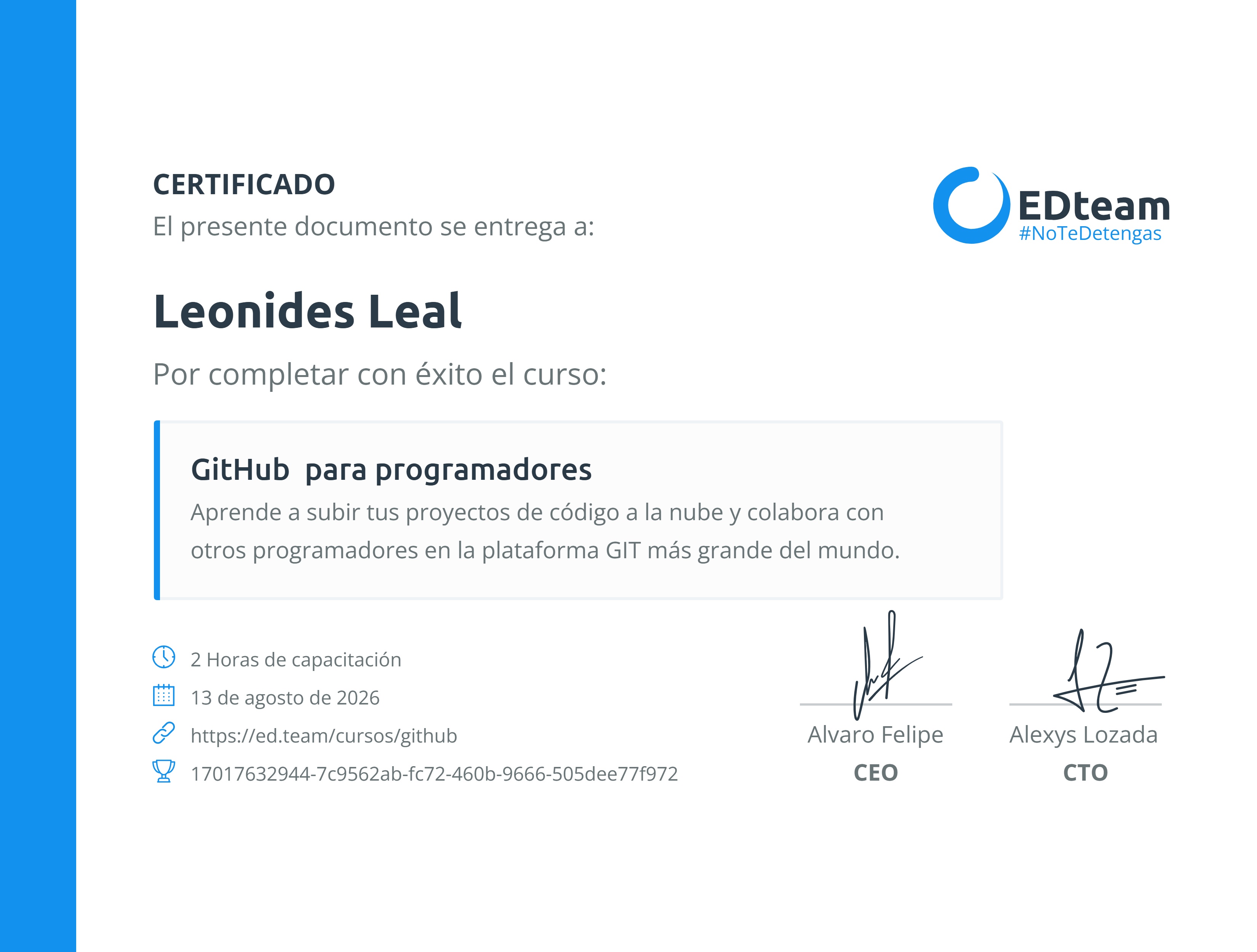 Certificado de curso