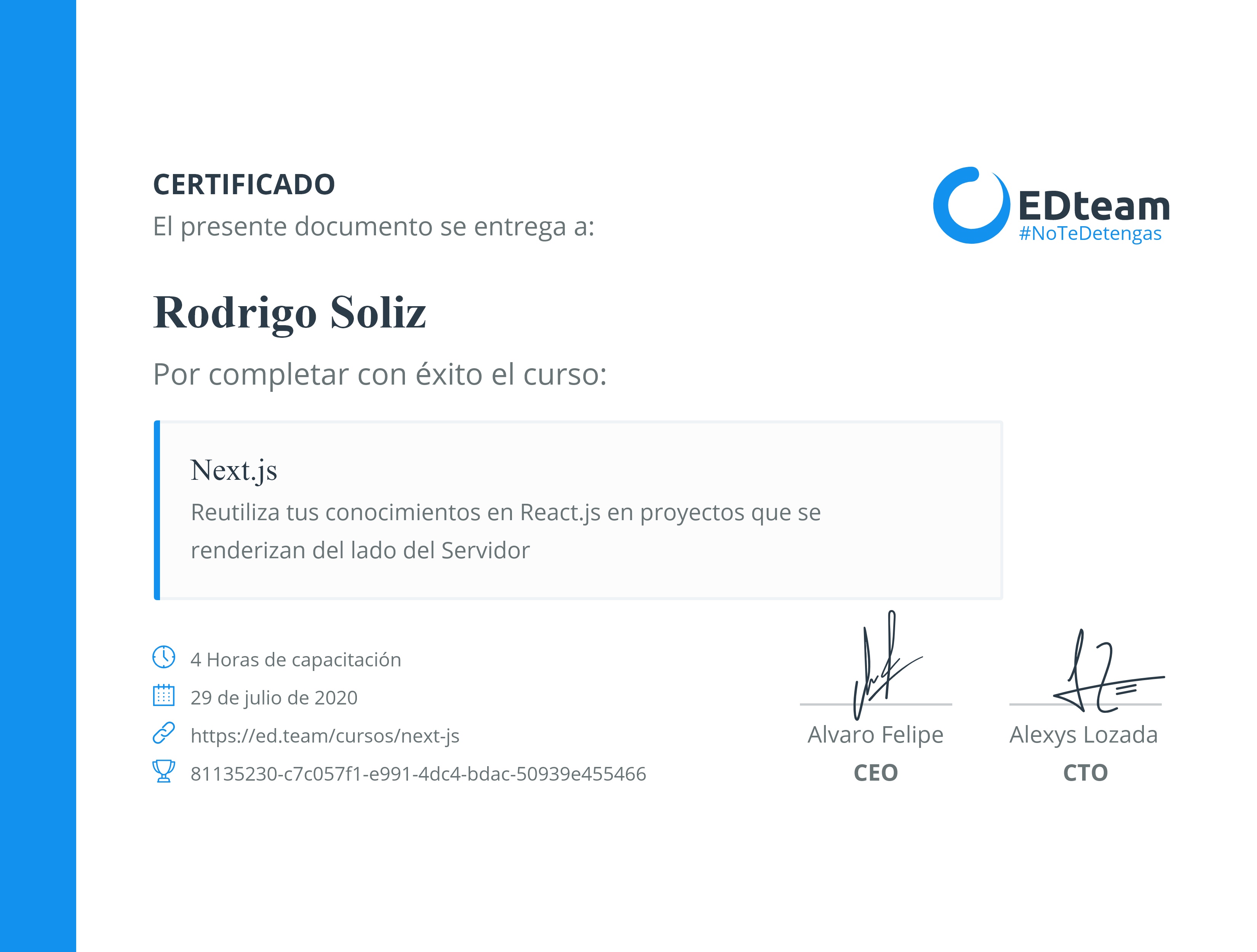 Certificado de curso