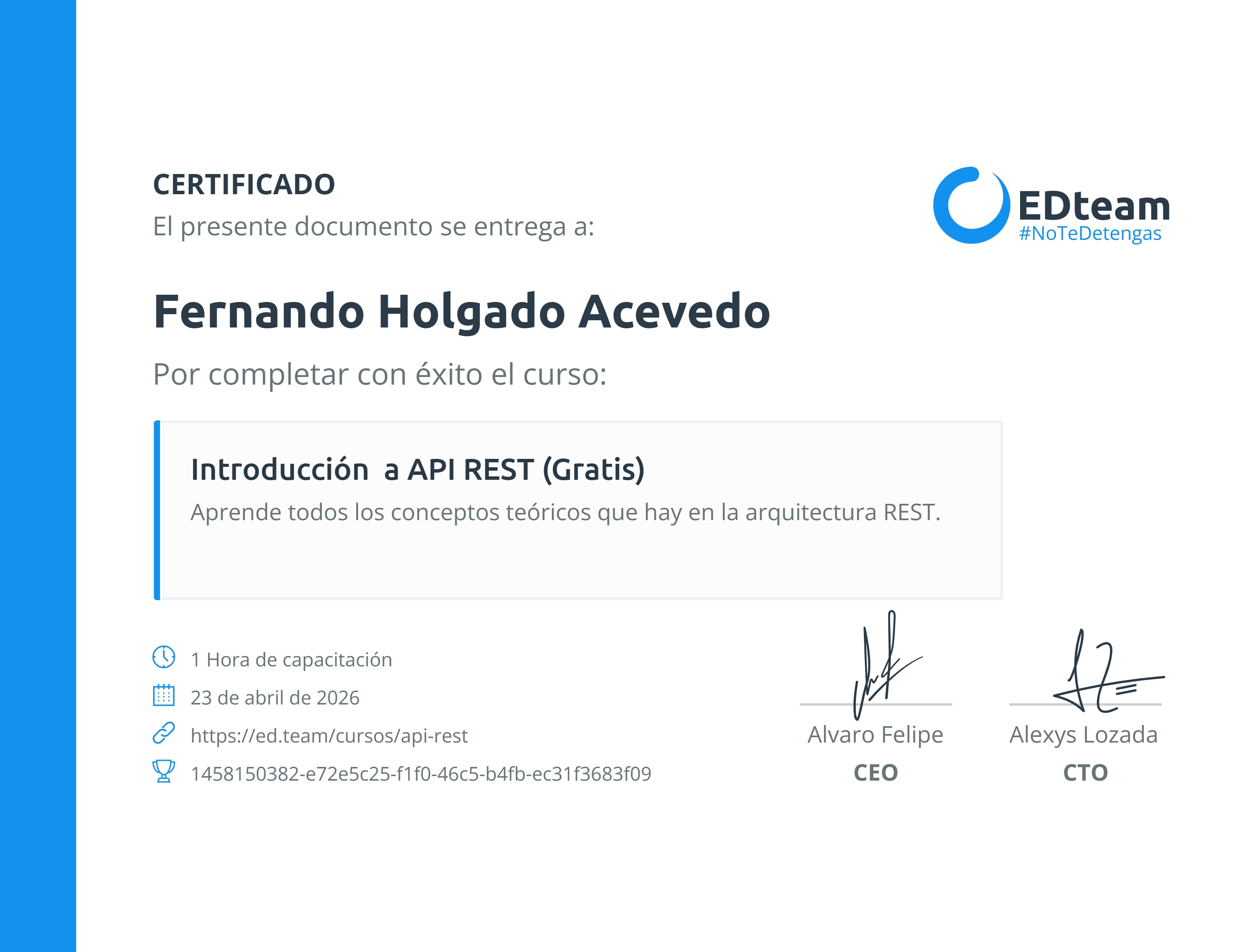 Certificado de curso