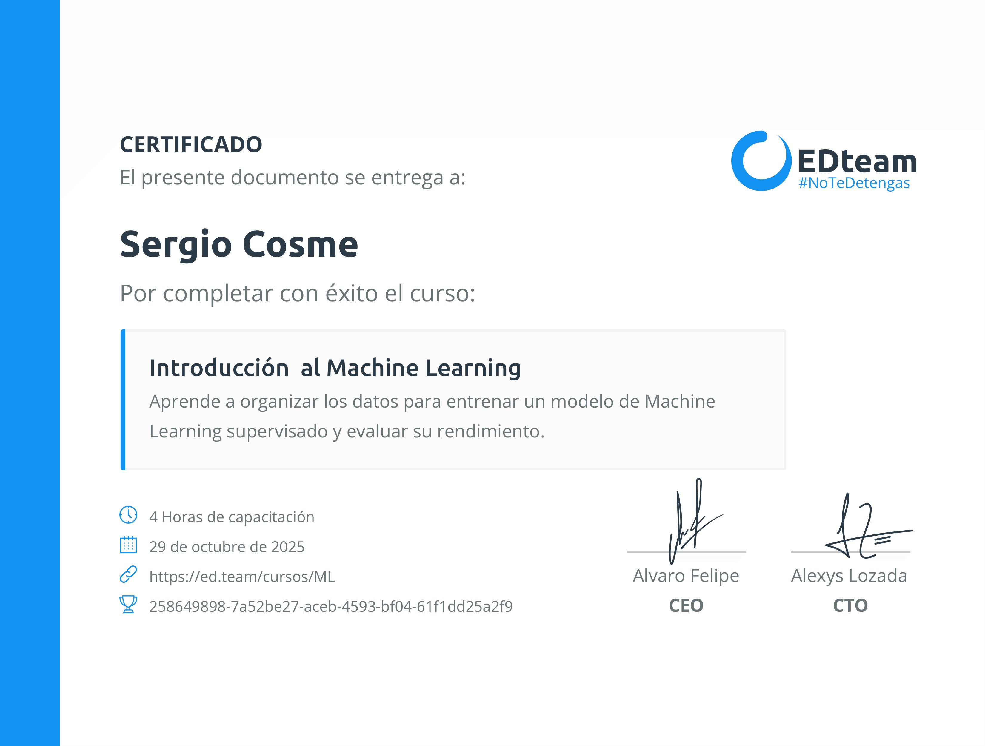 Certificado de curso