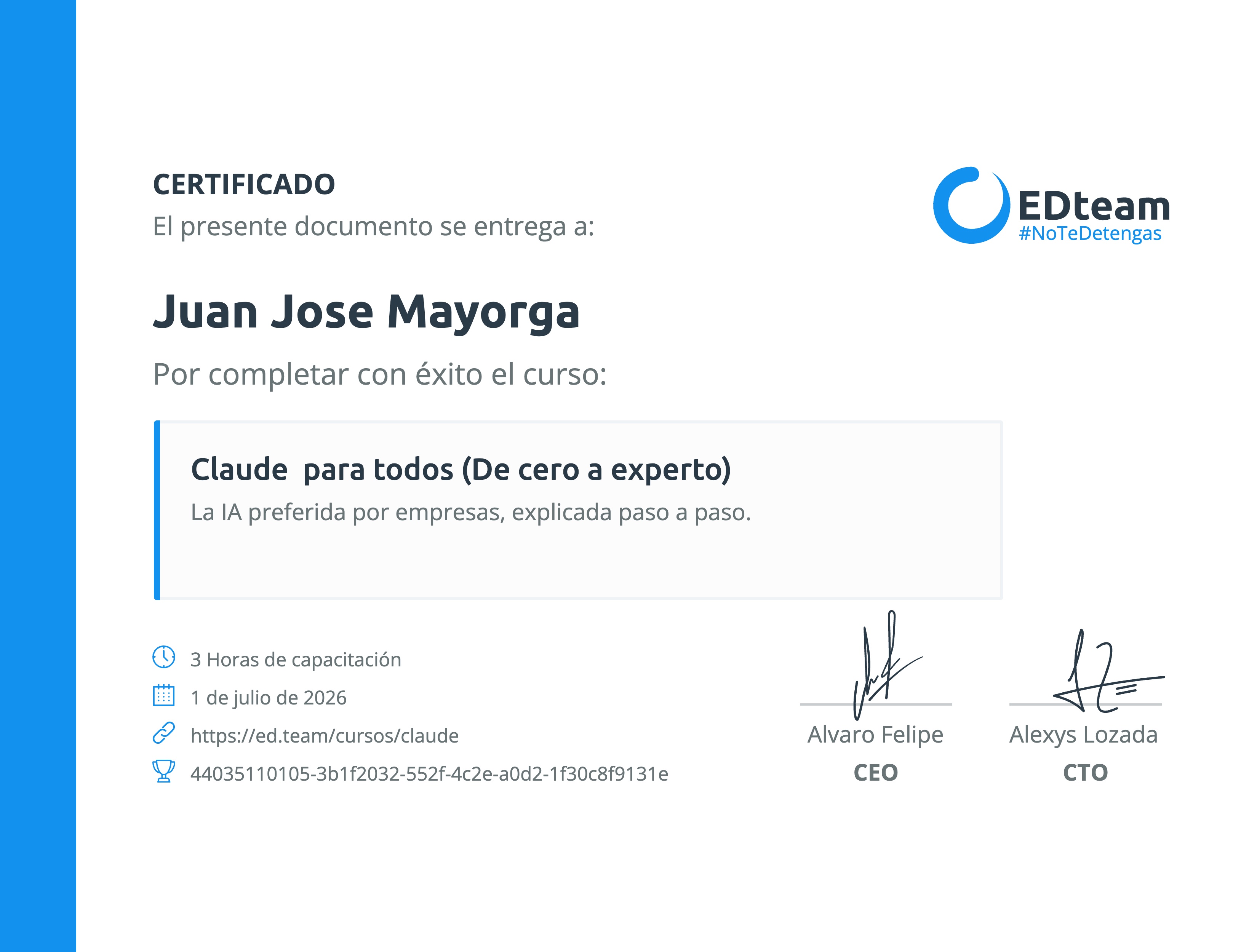 Certificado de curso