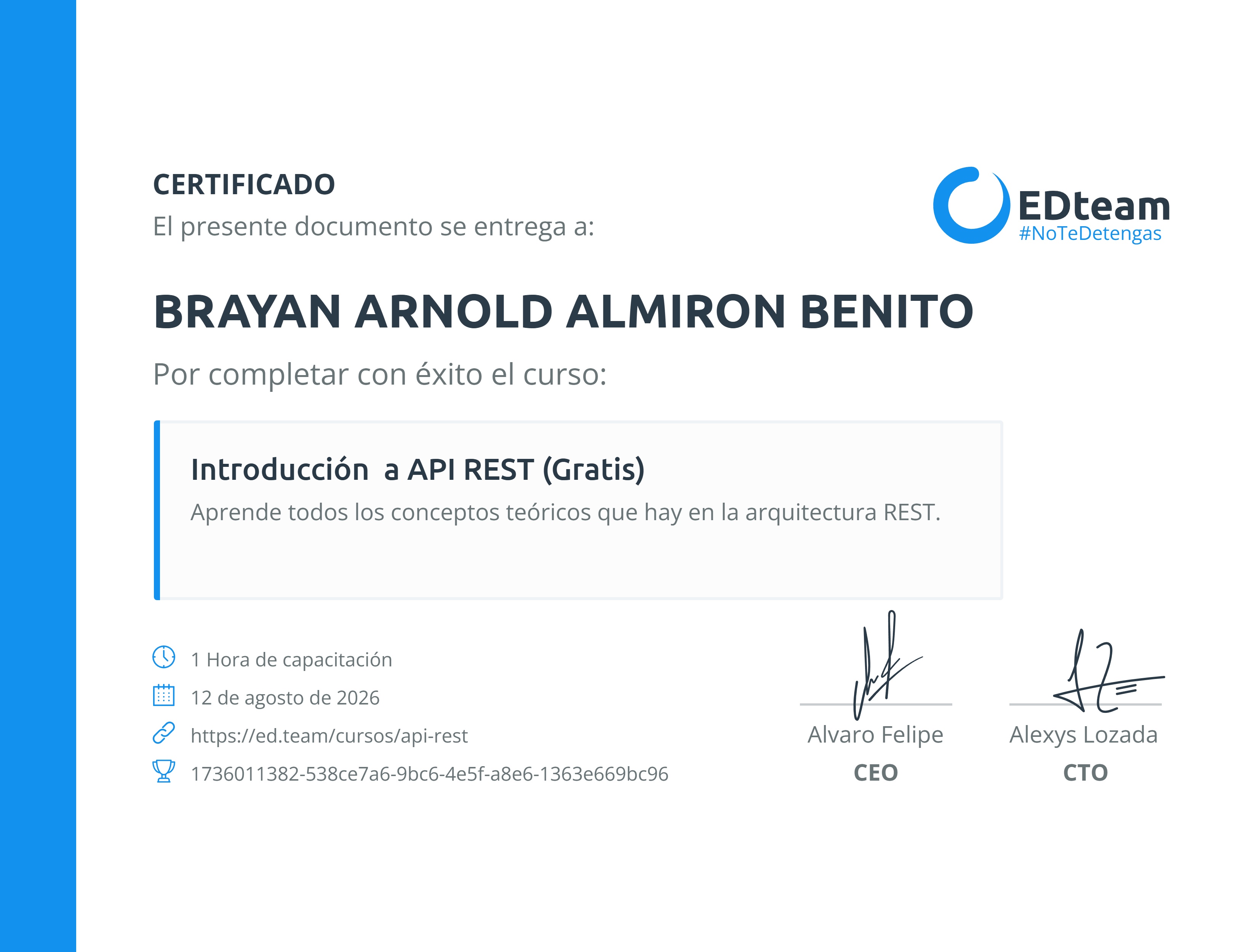 Certificado de curso