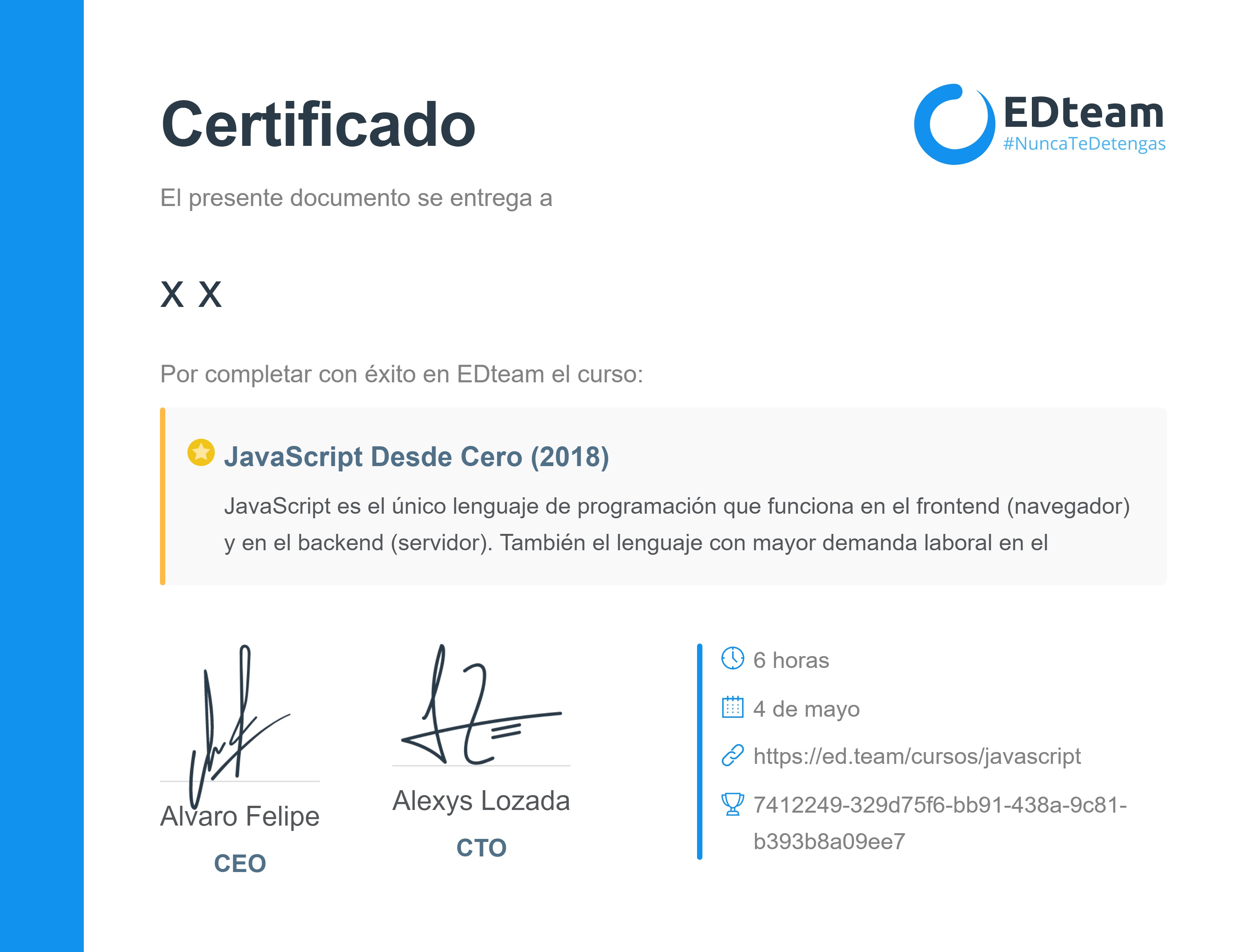 Certificado de curso