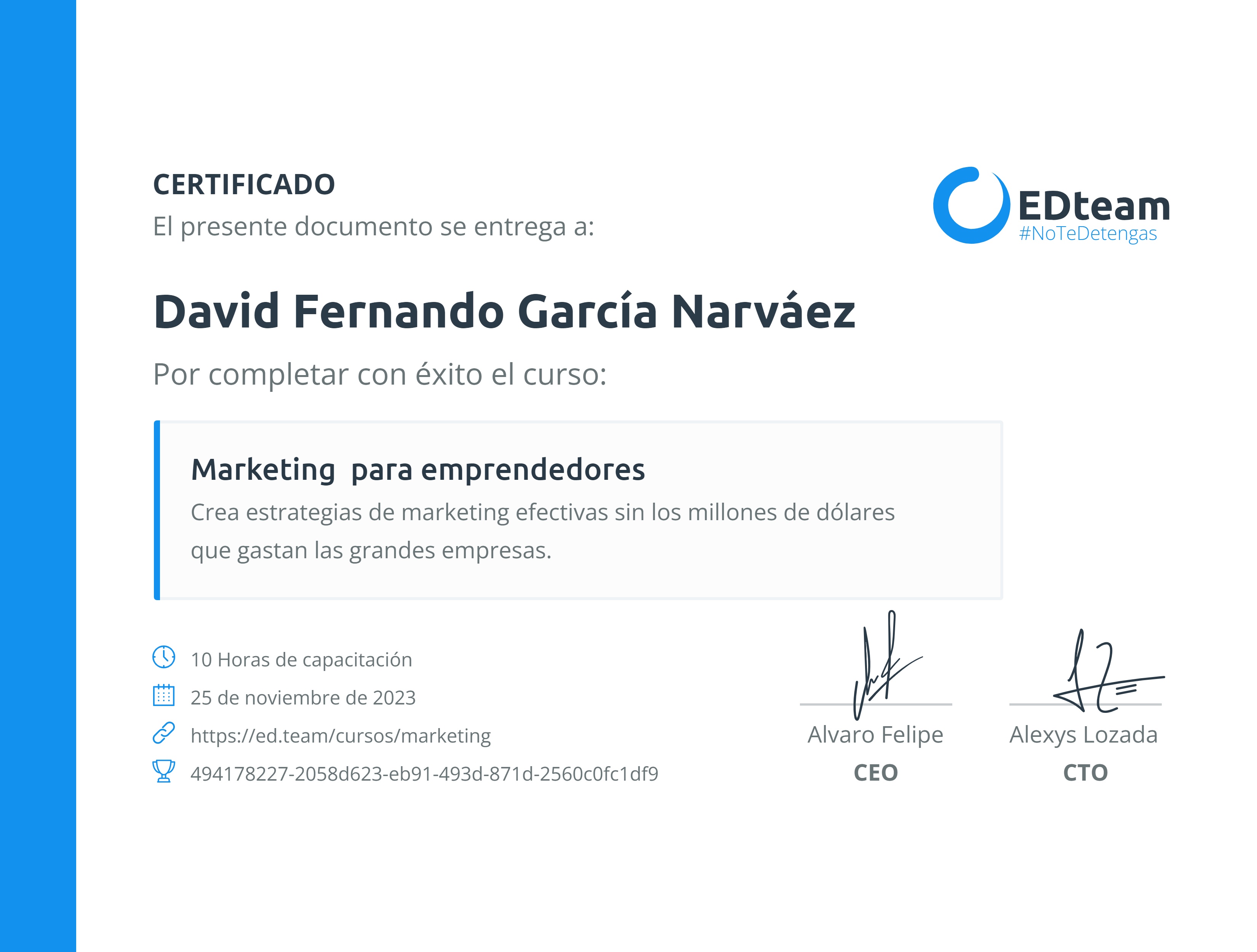 Certificado de curso