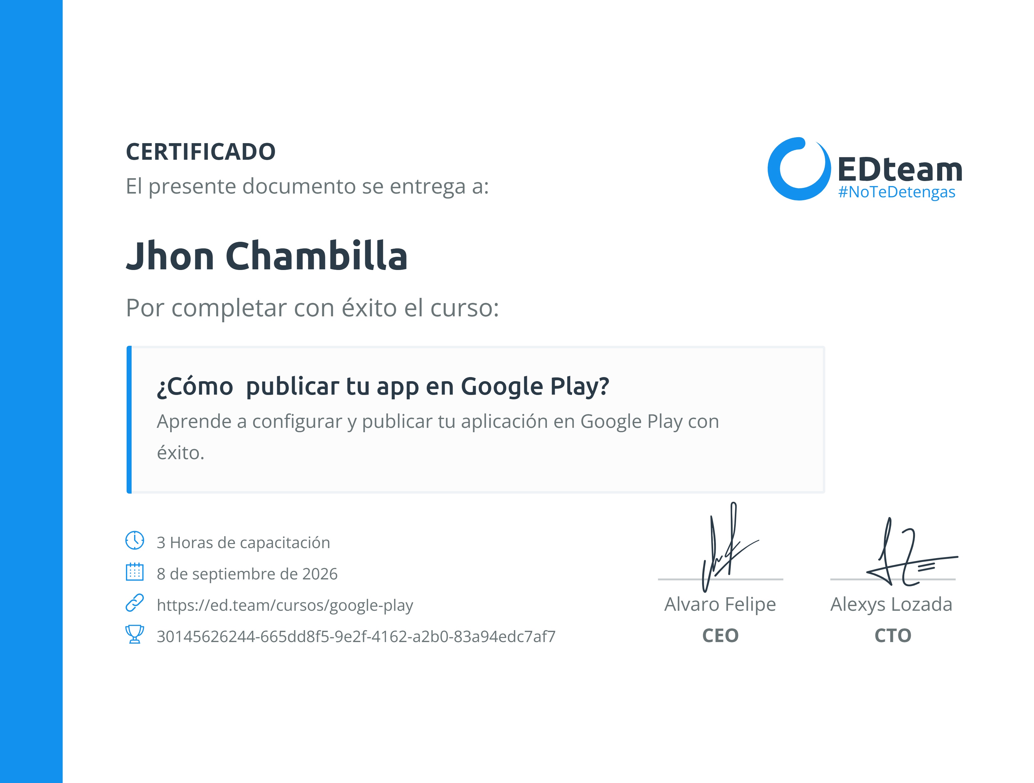 Certificado de curso