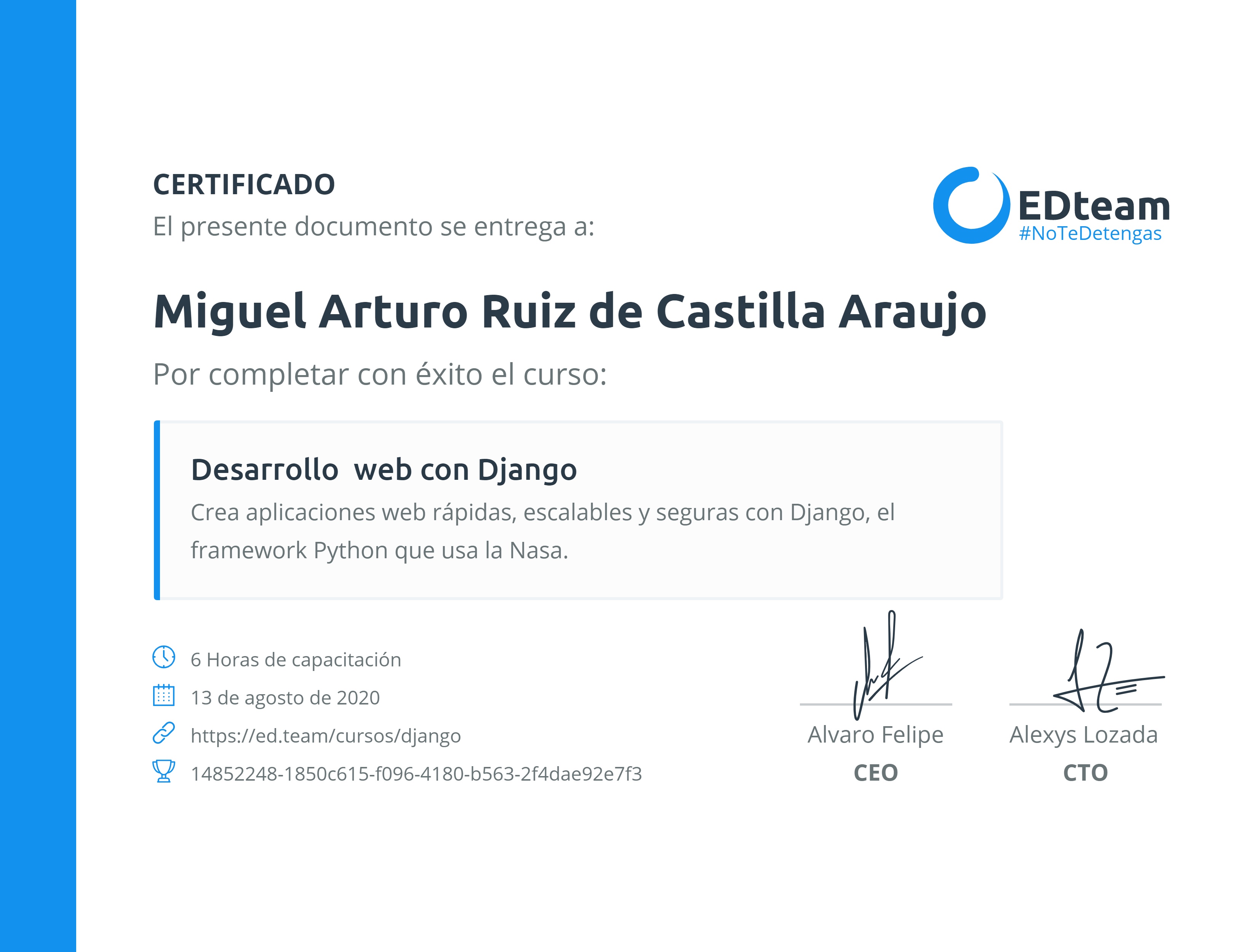 Certificado de curso