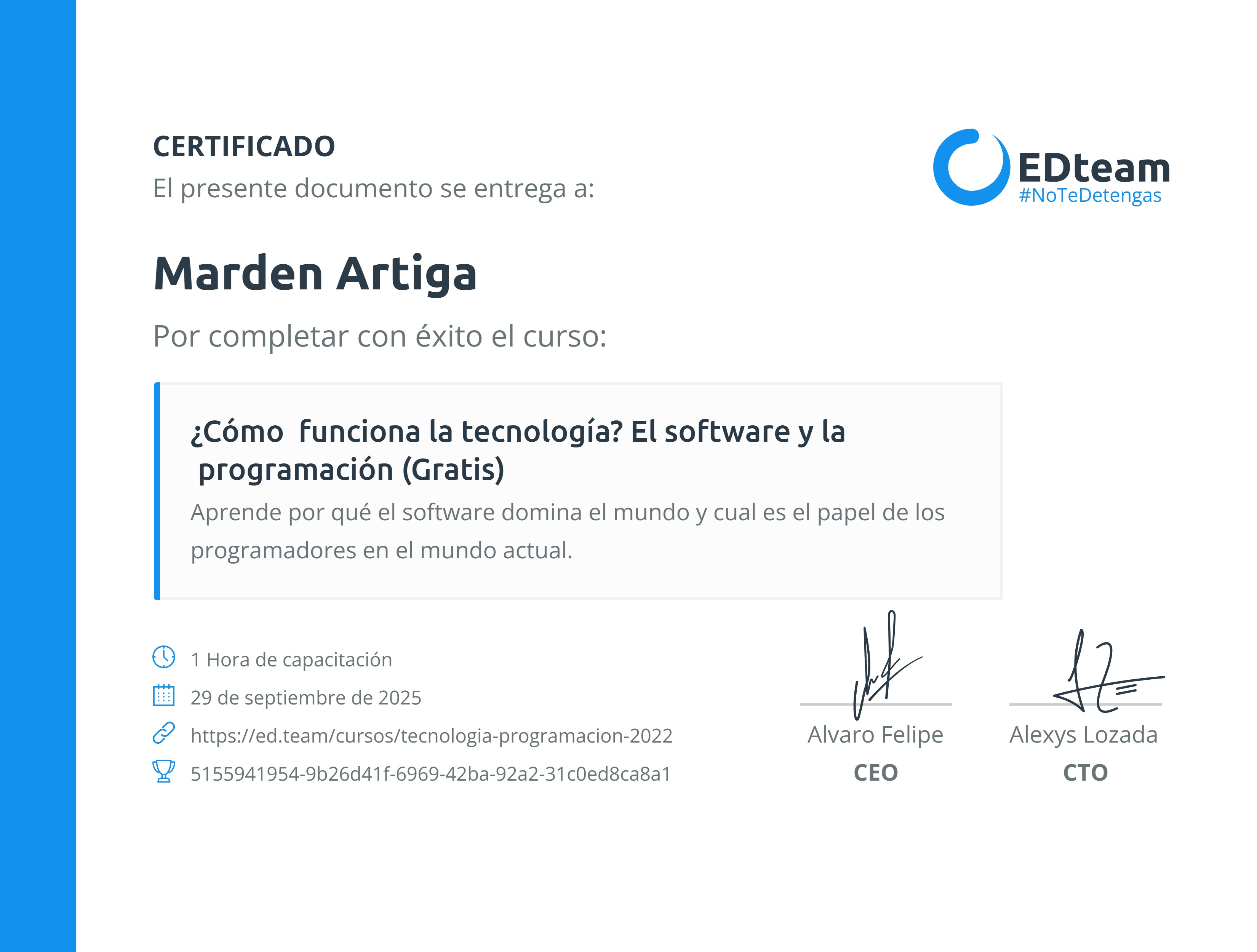 Certificado de curso
