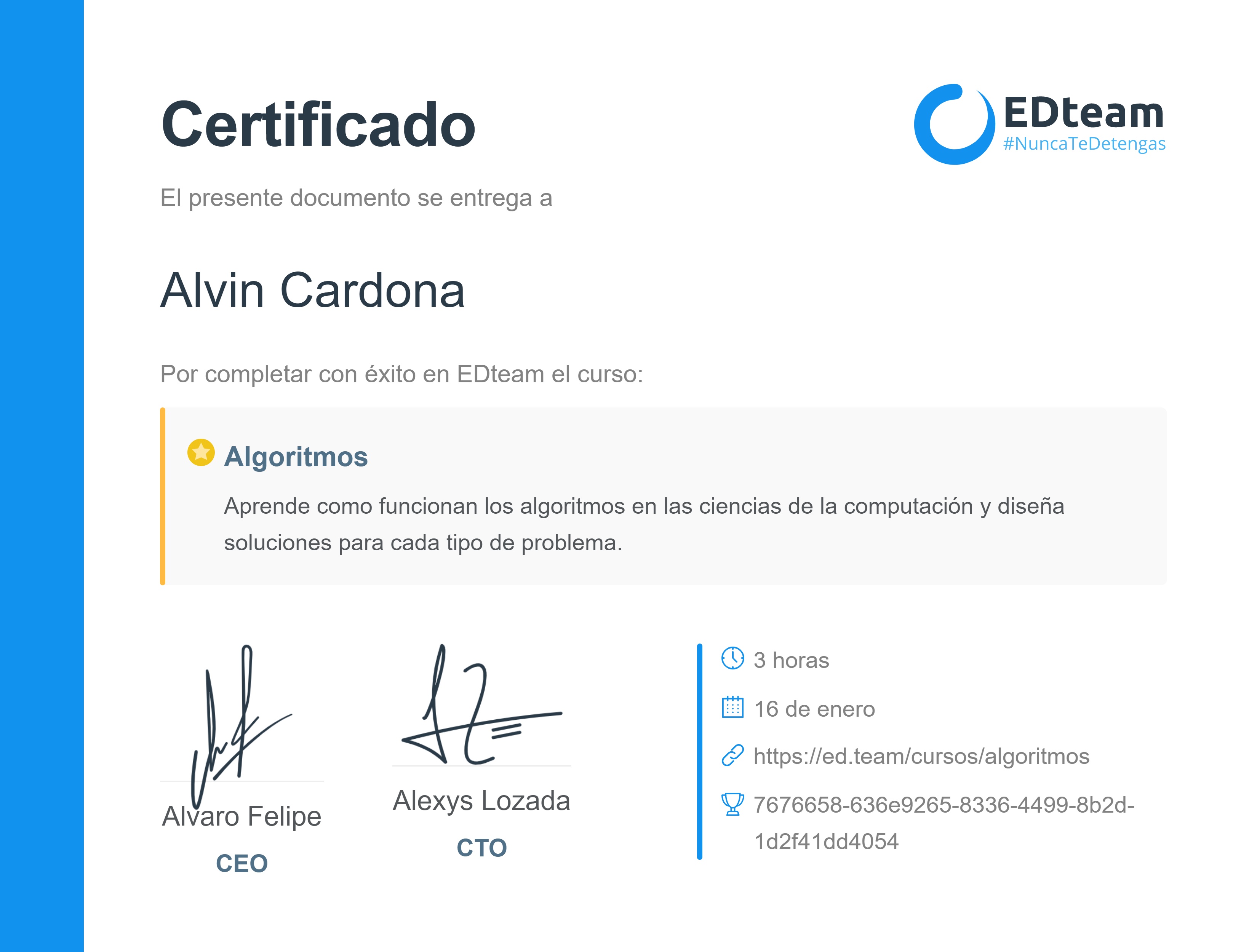 Certificado de curso
