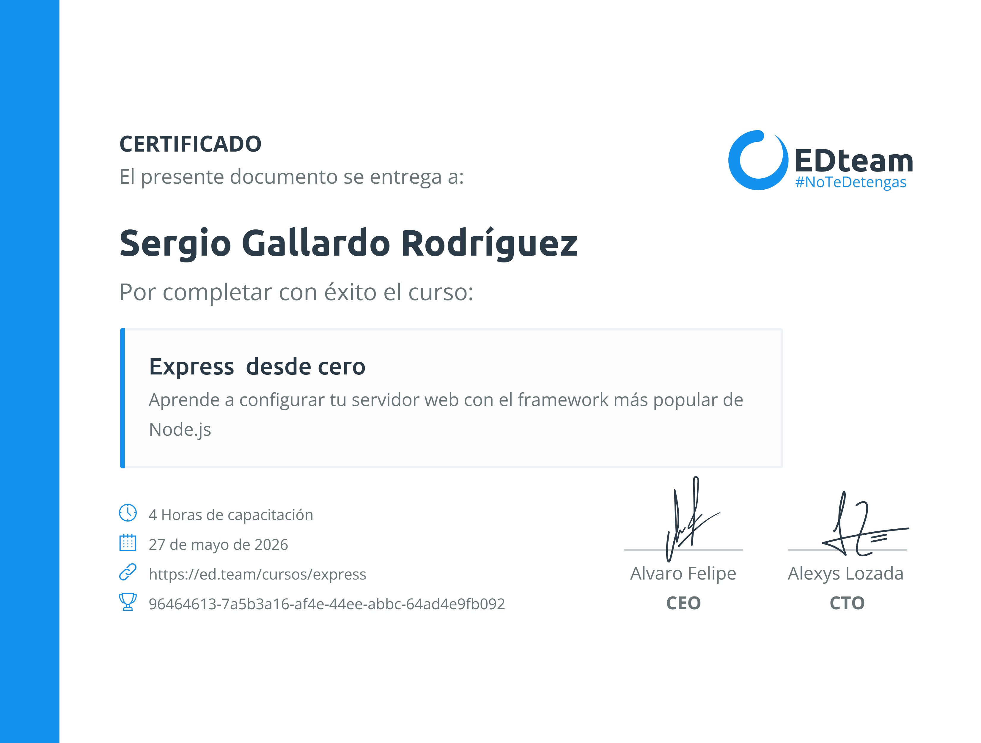 Certificado de curso