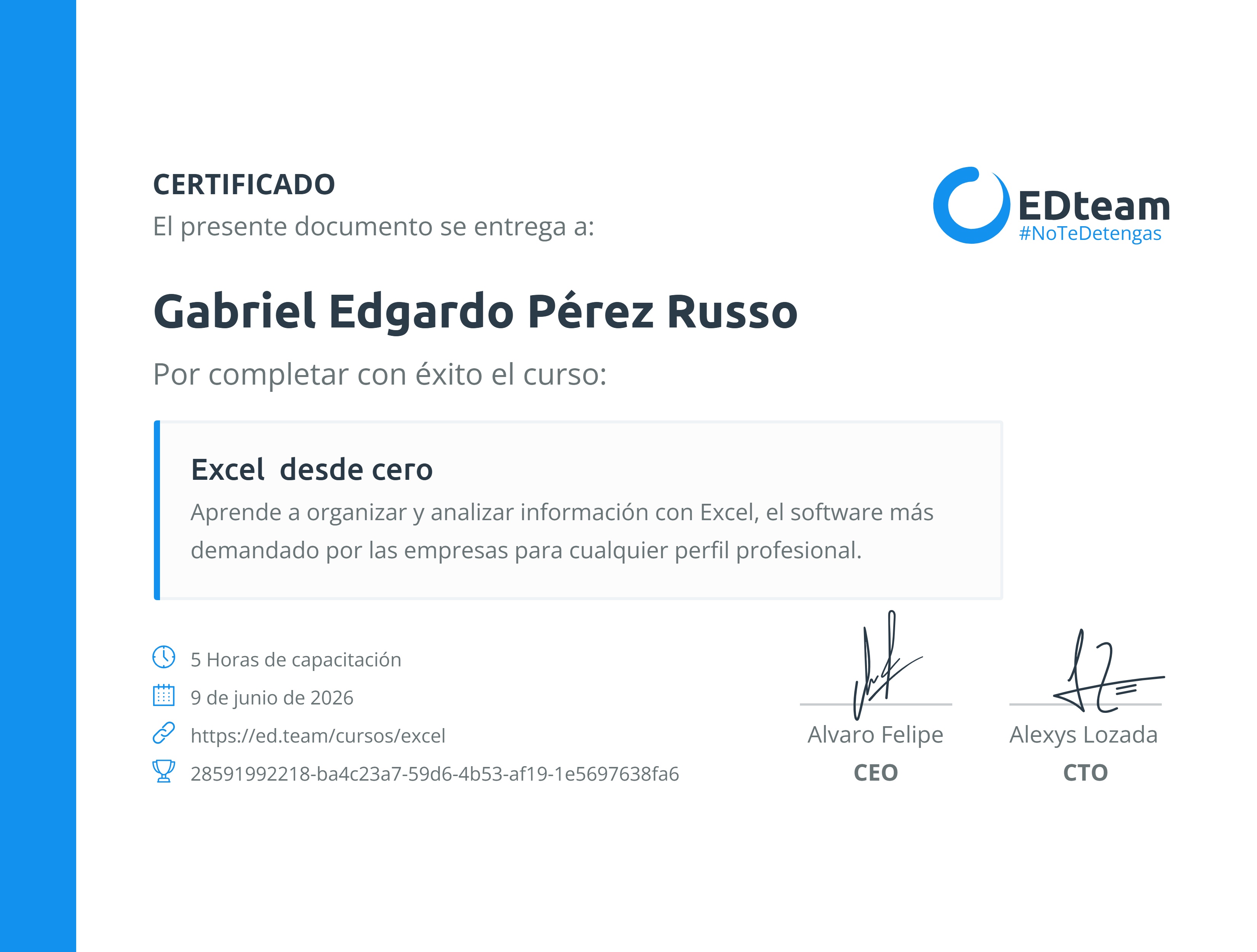 Certificado de curso