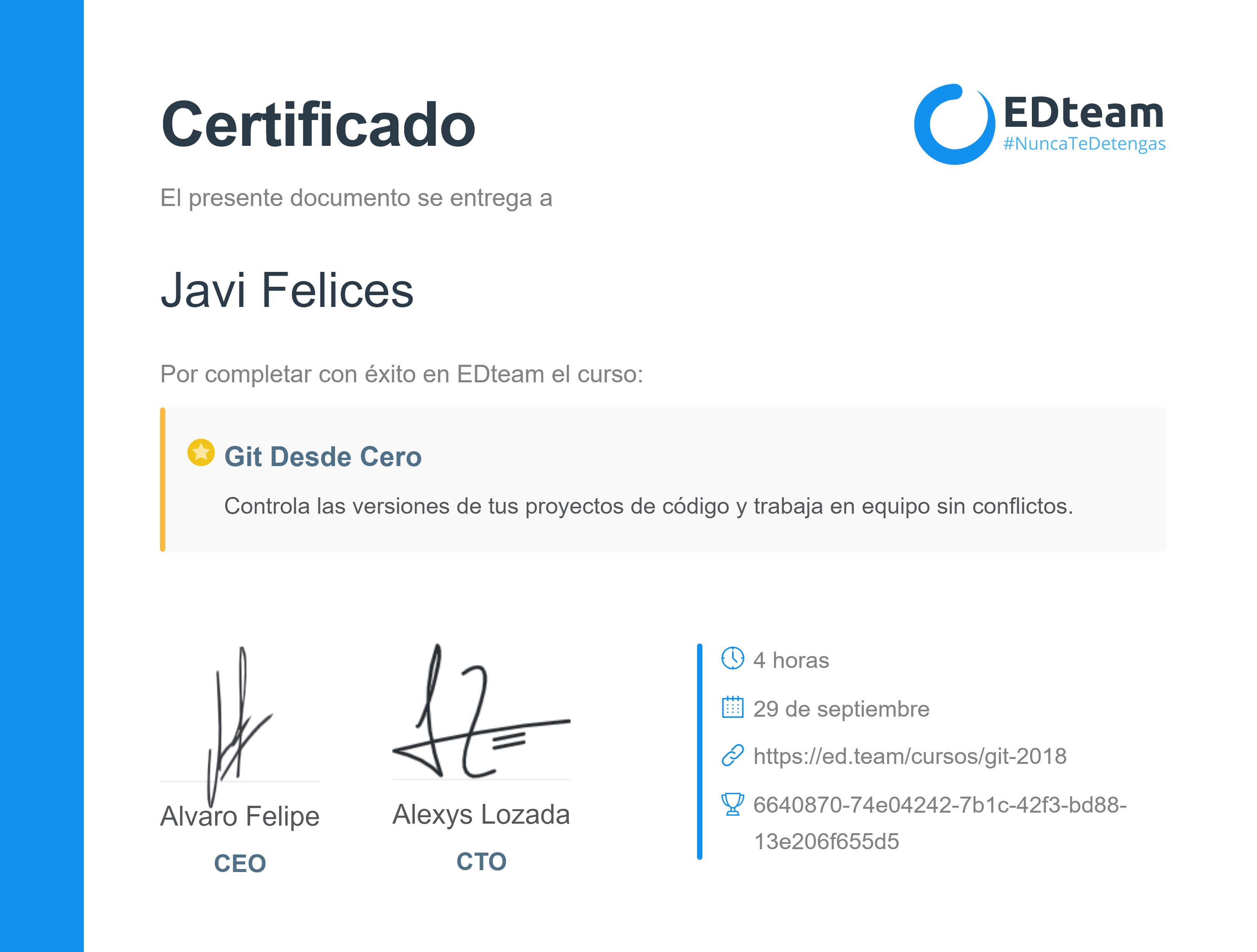 Certificado de curso