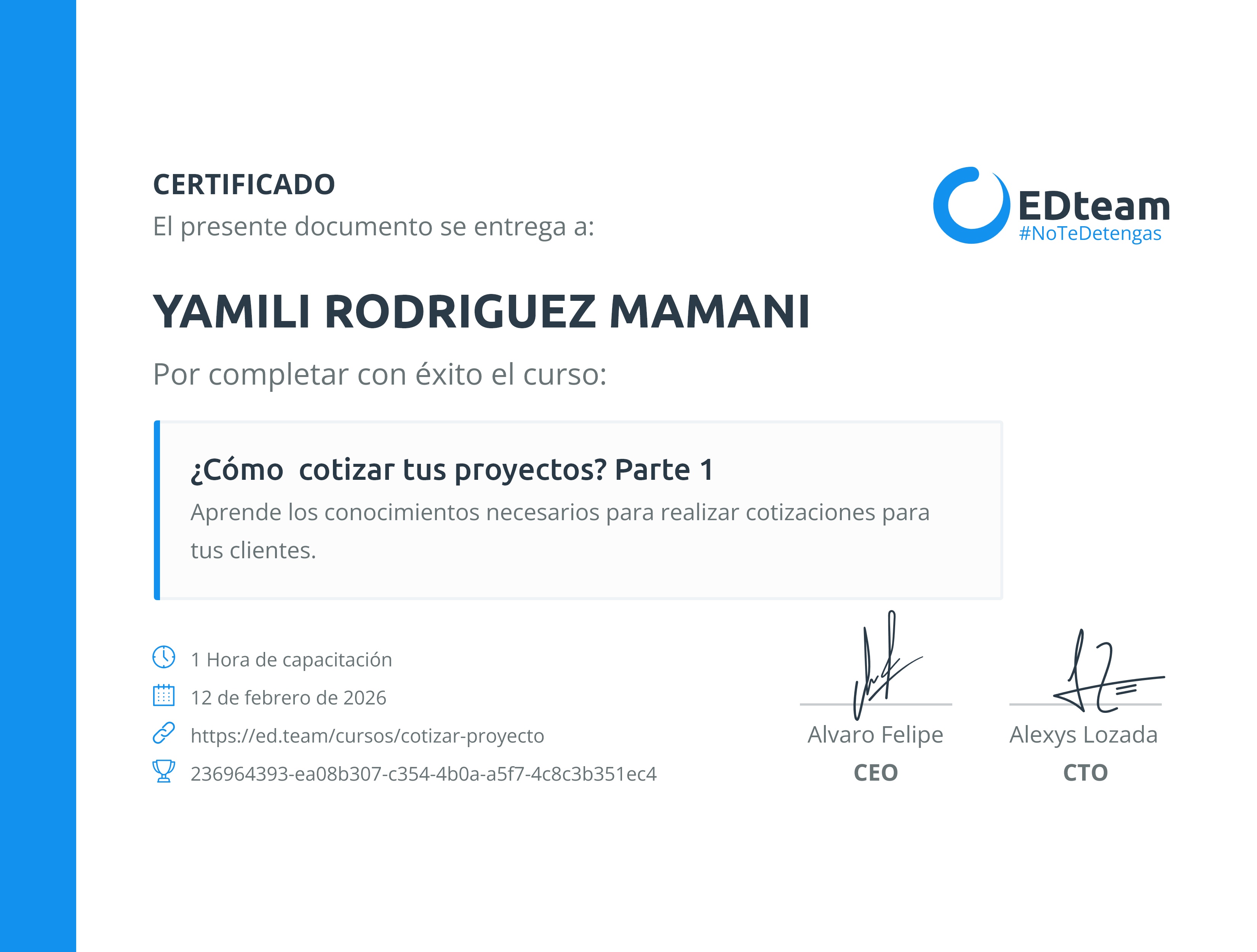 Certificado de curso