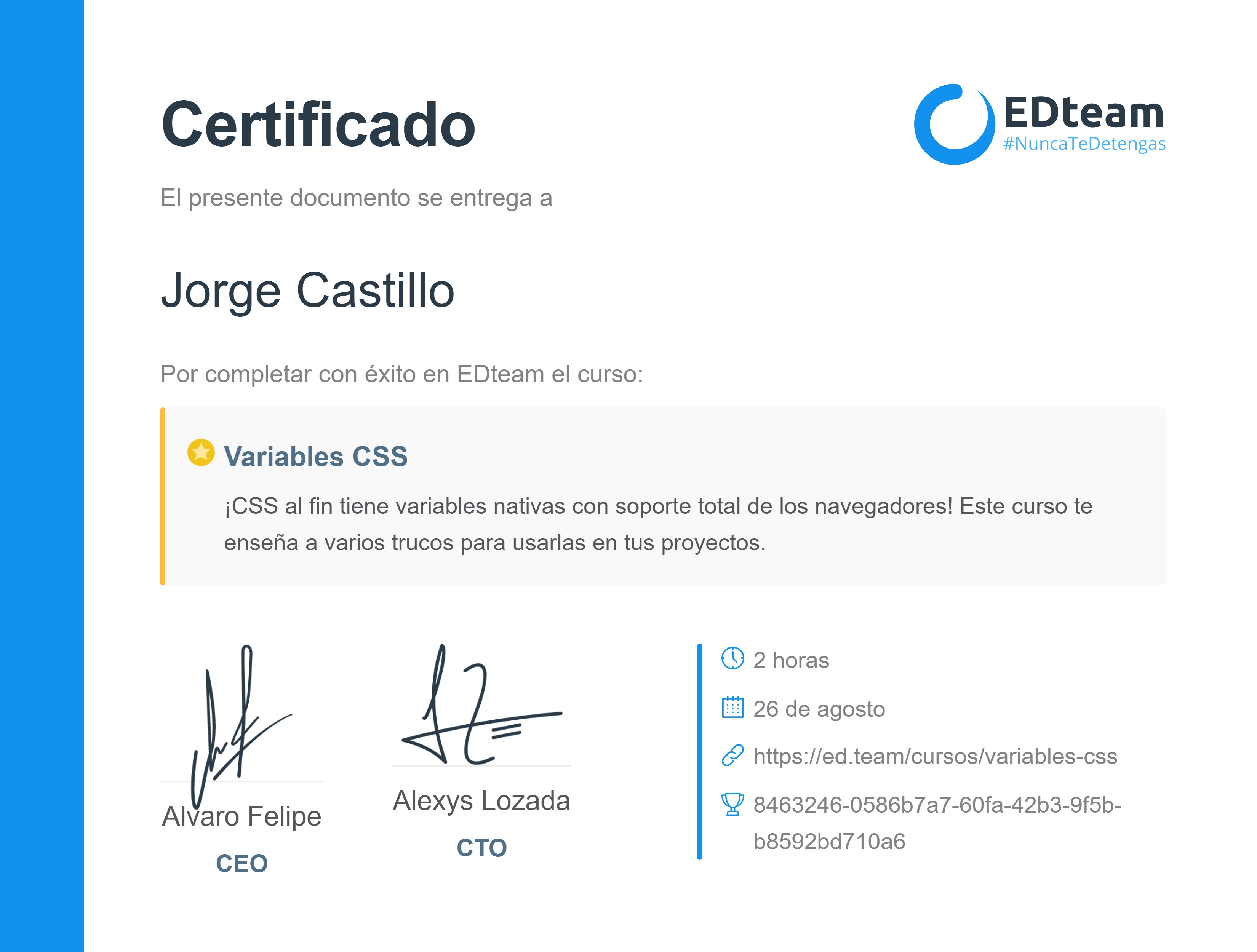 Certificado de curso